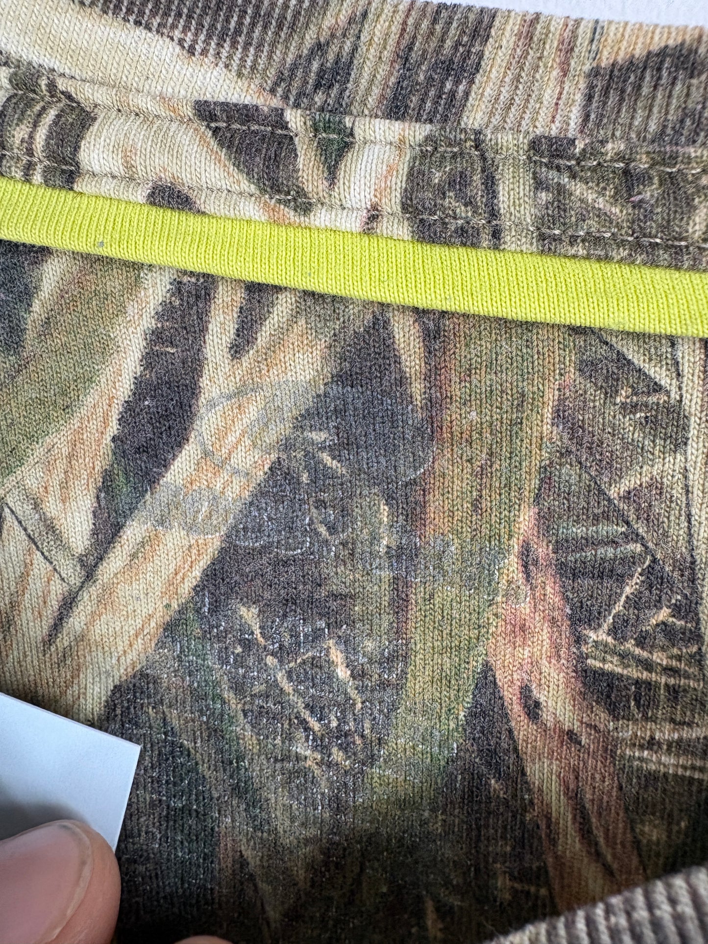 Mossy-Oak Camouflage Long-Sleeve Shirt | Vintage 2000s Grass Pattern Outdoor Tee | Hunting Apparel