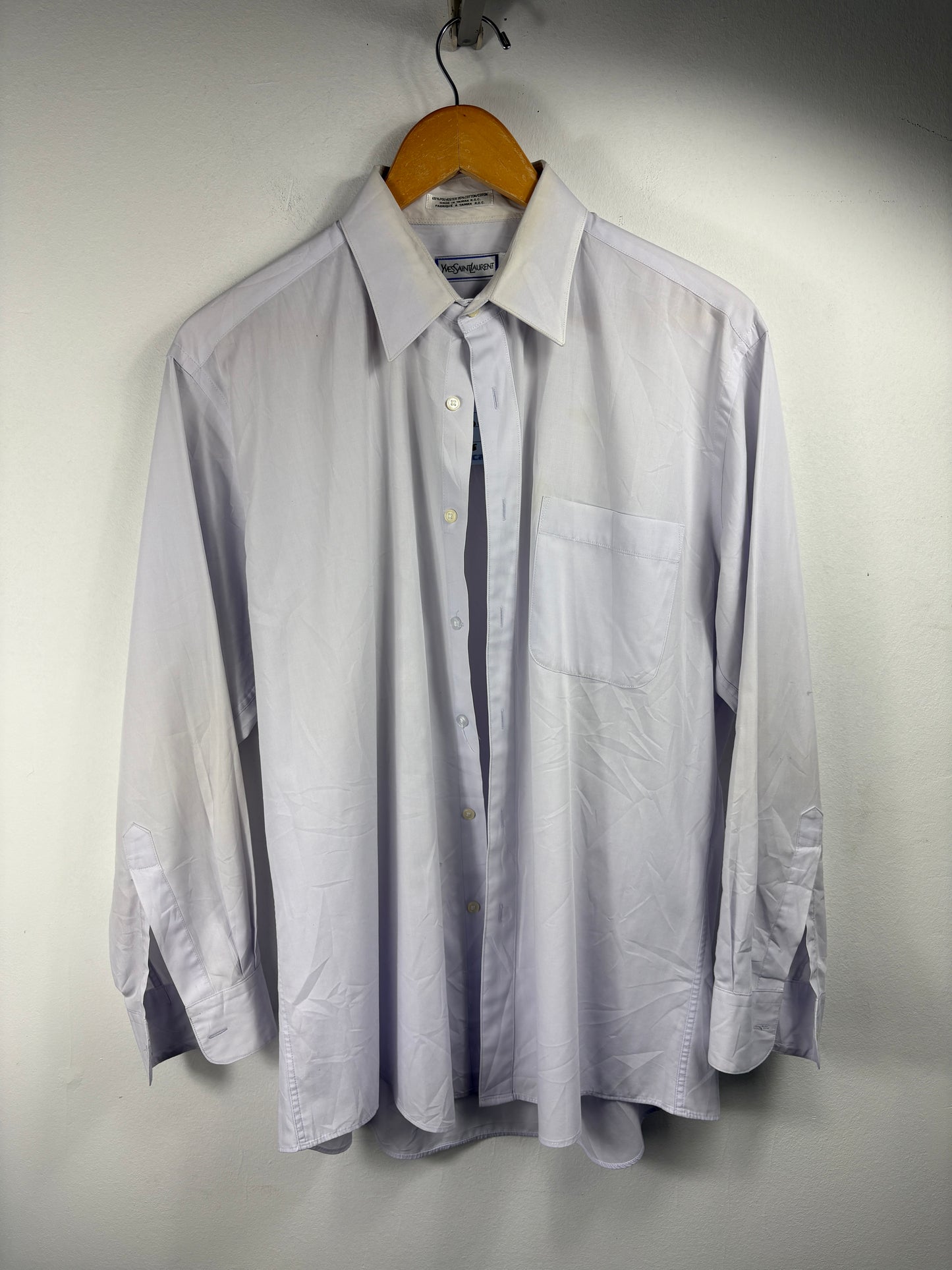 Yves-Saint-Laurent Button-Up Shirt | Vintage 80s Classic Lavender
Long Sleeve Dress Shirt | Timeless Formal Top