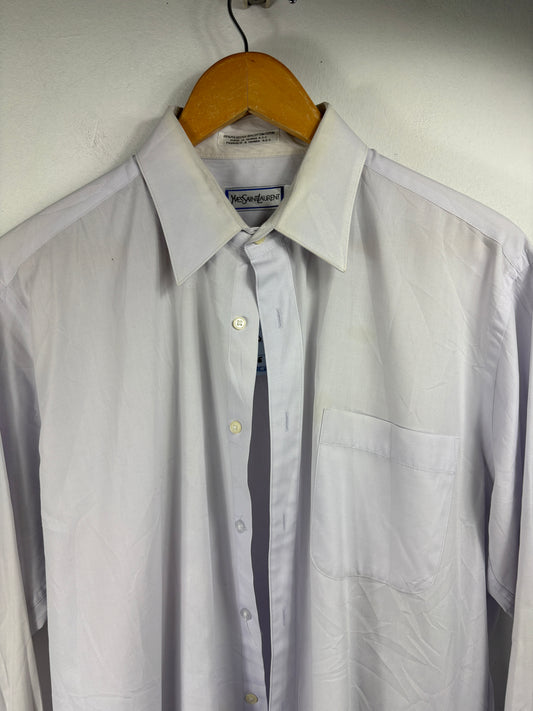 Yves-Saint-Laurent Button-Up Shirt | Vintage 80s Classic Lavender
Long Sleeve Dress Shirt | Timeless Formal Top