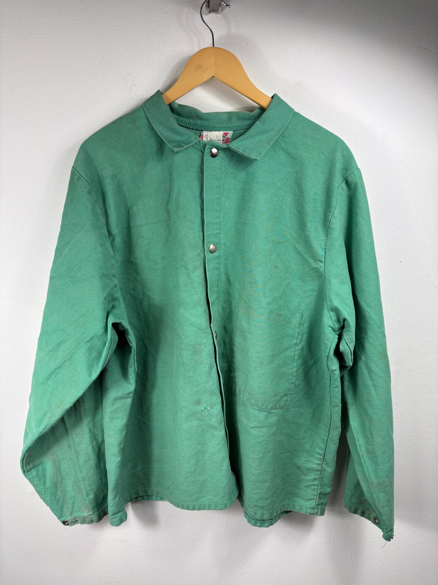 7th-Wilson Snap Button Shirt | Vintage 90s Green Overshirt | Relaxed Workwear Layer