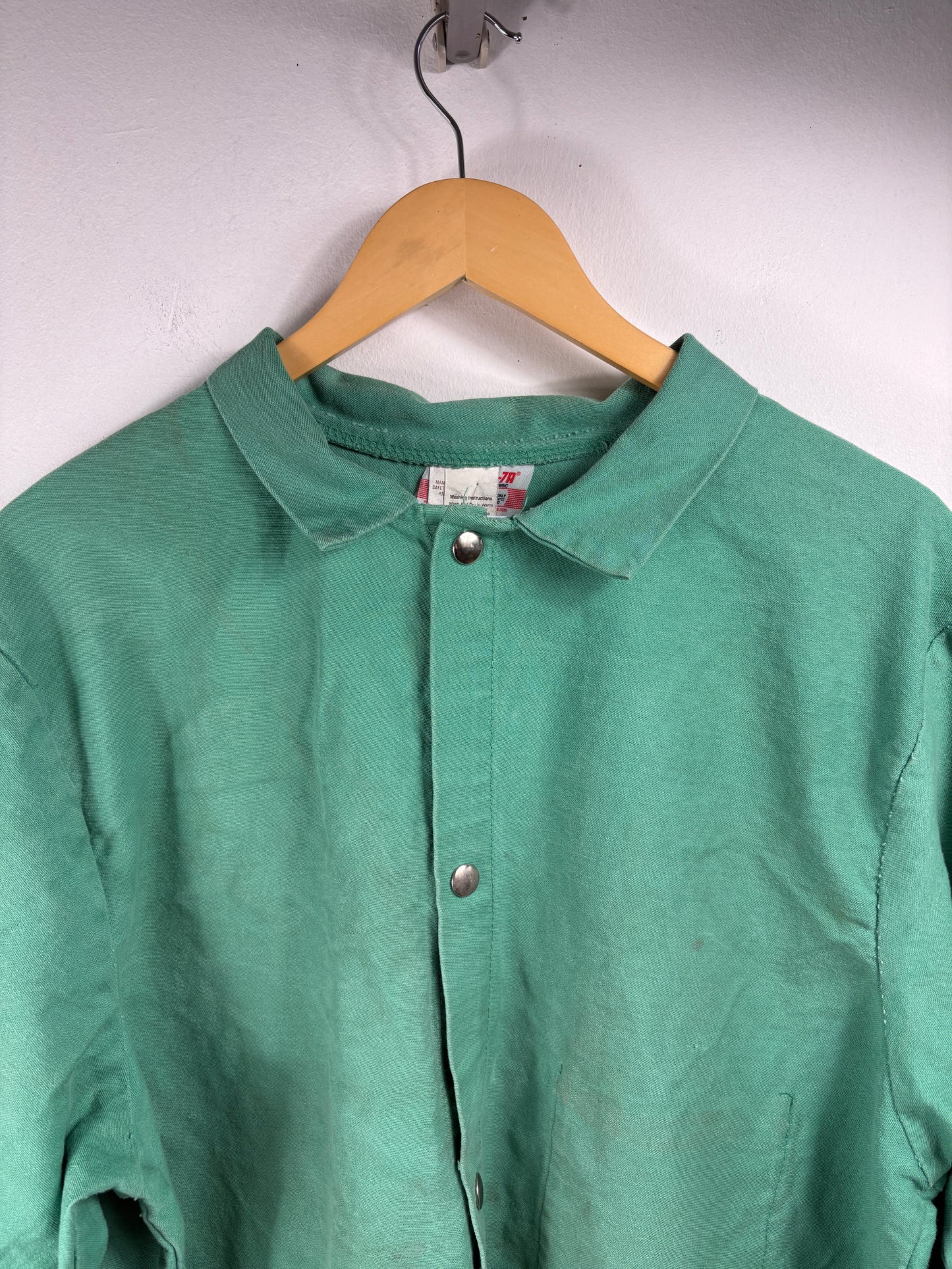 7th-Wilson Snap Button Shirt | Vintage 90s Green Overshirt | Relaxed Workwear Layer