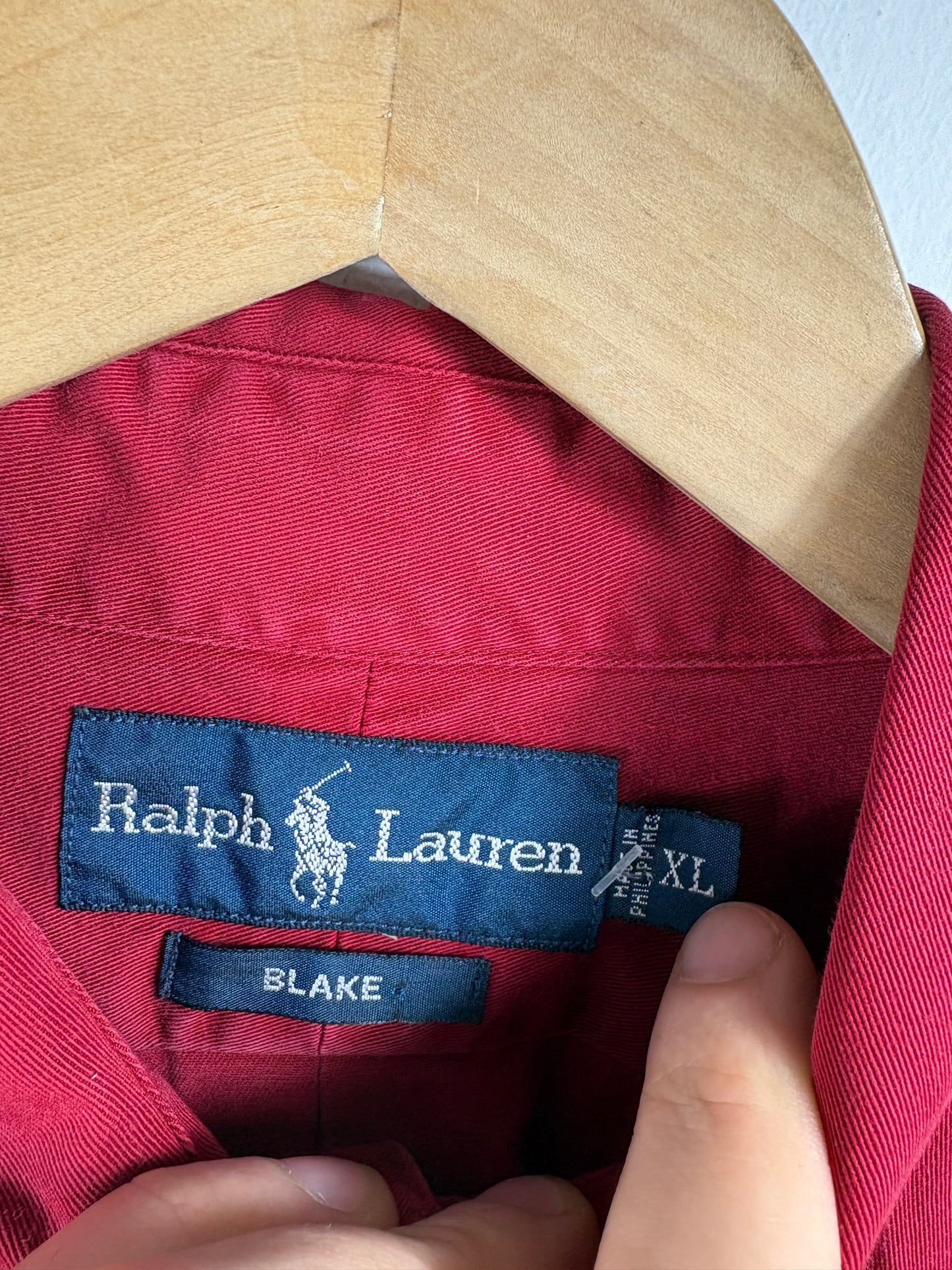 Ralph-Lauren Button-Up Shirt | Vintage Classic Long-Sleeve Red Oxford Shirt | Preppy Casual Top