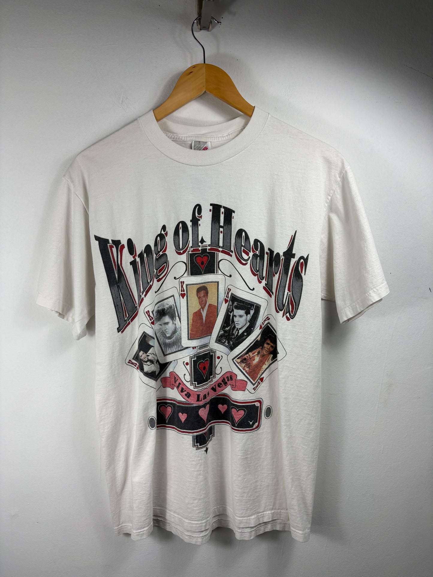 King-of-Hearts Elvis Presley T-Shirt | Vintage 90s Graphic Music Tee | Viva Las Vegas Collectible Shirt