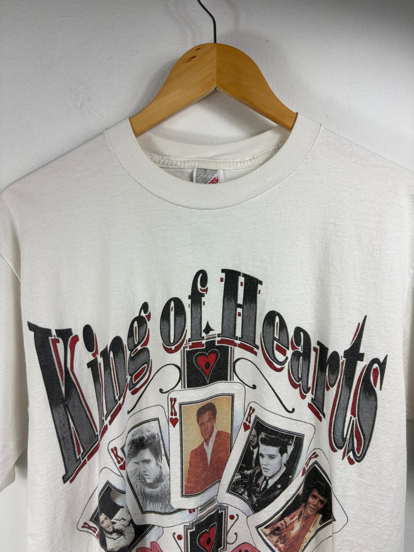 King-of-Hearts Elvis Presley T-Shirt | Vintage 90s Graphic Music Tee | Viva Las Vegas Collectible Shirt