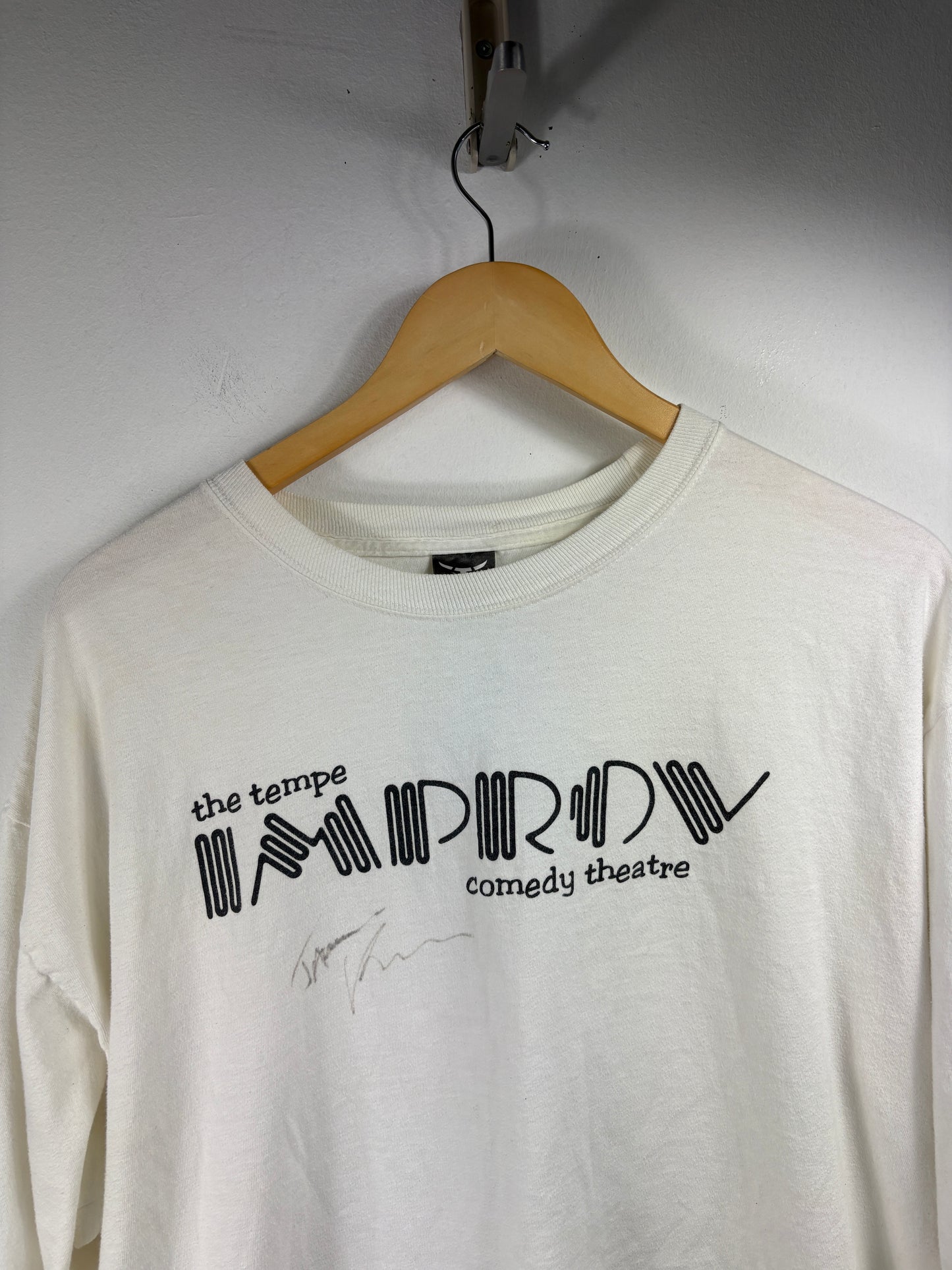 Improv Comedy Theatre Long Sleeve T-Shirt | Vintage Tempe Graphic Top | Signed Stand-Up Club Tee