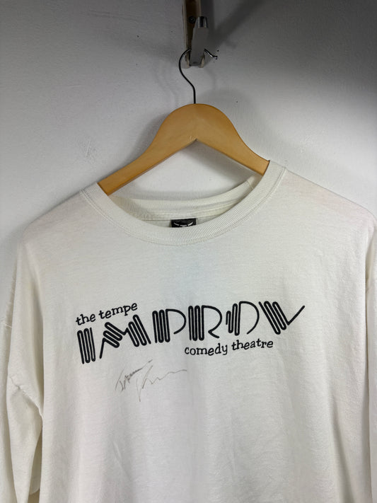 Improv Comedy Theatre Long Sleeve T-Shirt | Vintage Tempe Graphic Top | Signed Stand-Up Club Tee