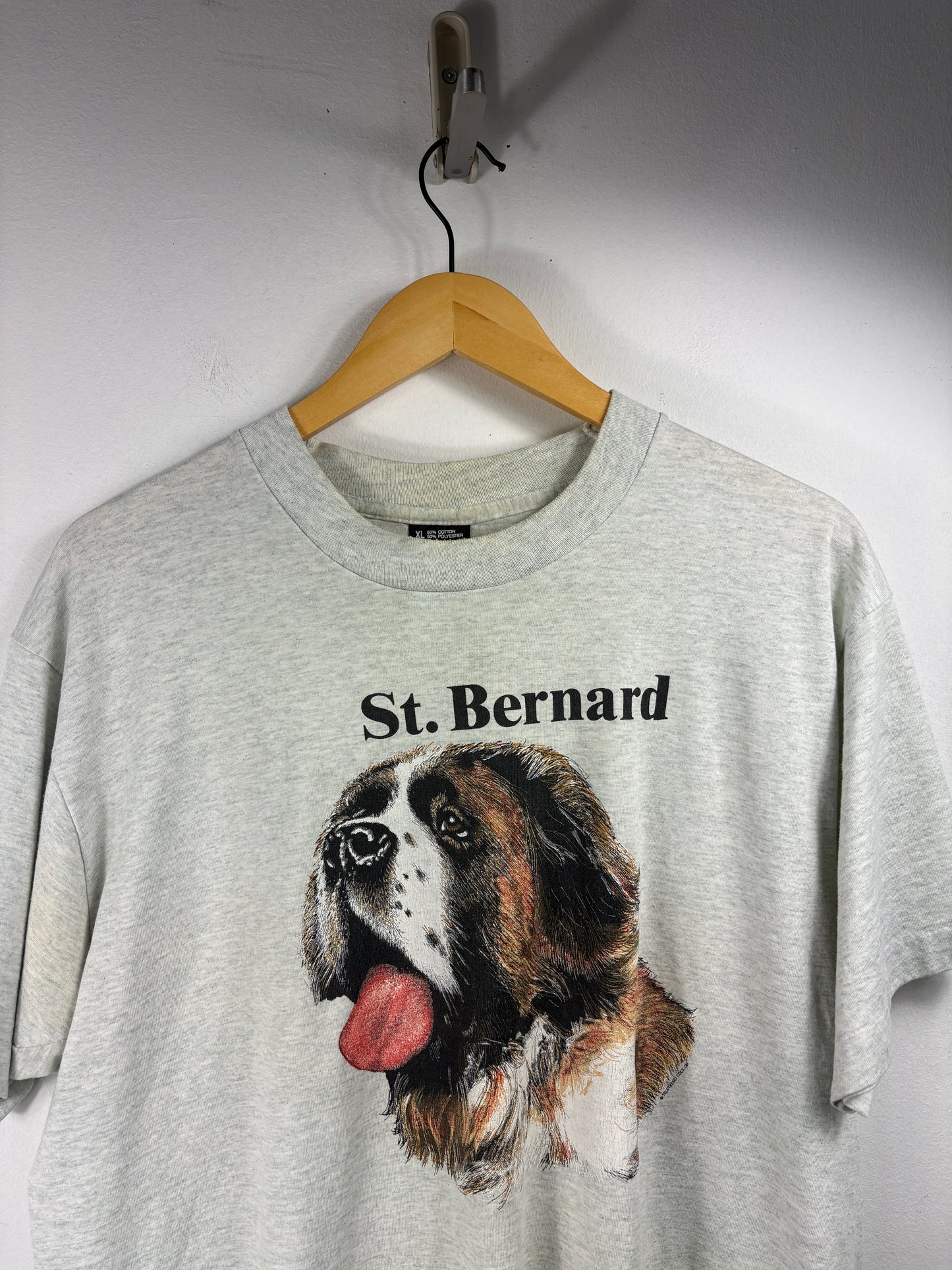 Screen-Stars St. Bernard T-Shirt | Vintage 90s Dog Graphic Tee | Collectible Animal Shirt