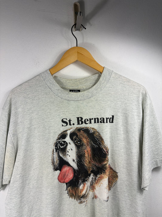Screen-Stars St. Bernard T-Shirt | Vintage 90s Dog Graphic Tee | Collectible Animal Shirt