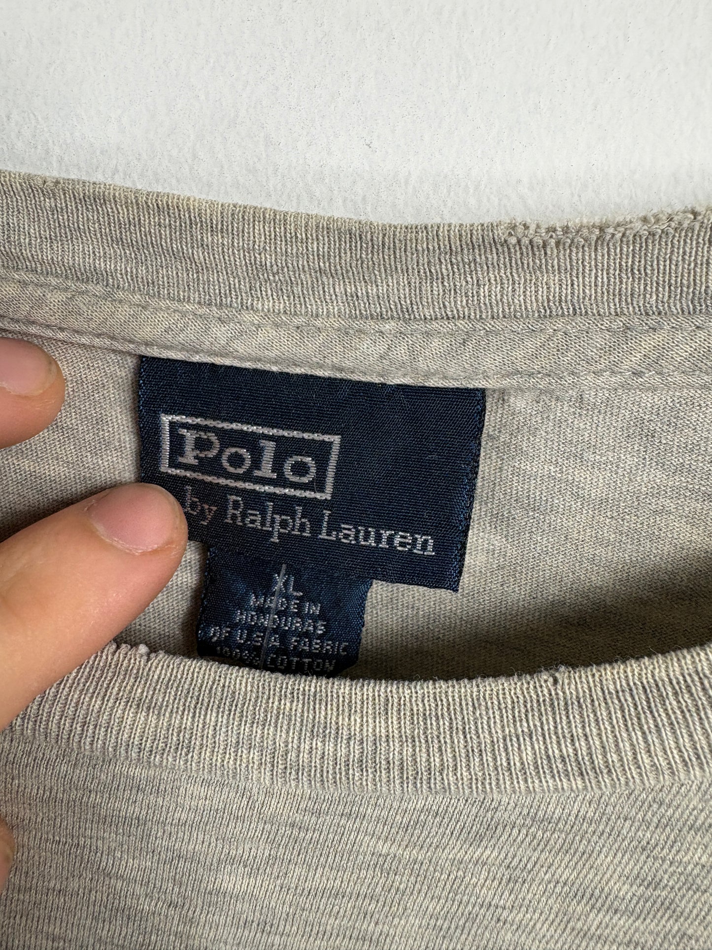 Polo-Ralph-Lauren Long Sleeve Shirt | Vintage Classic Embroidered Pocket Tee | Neutral Essentials Top