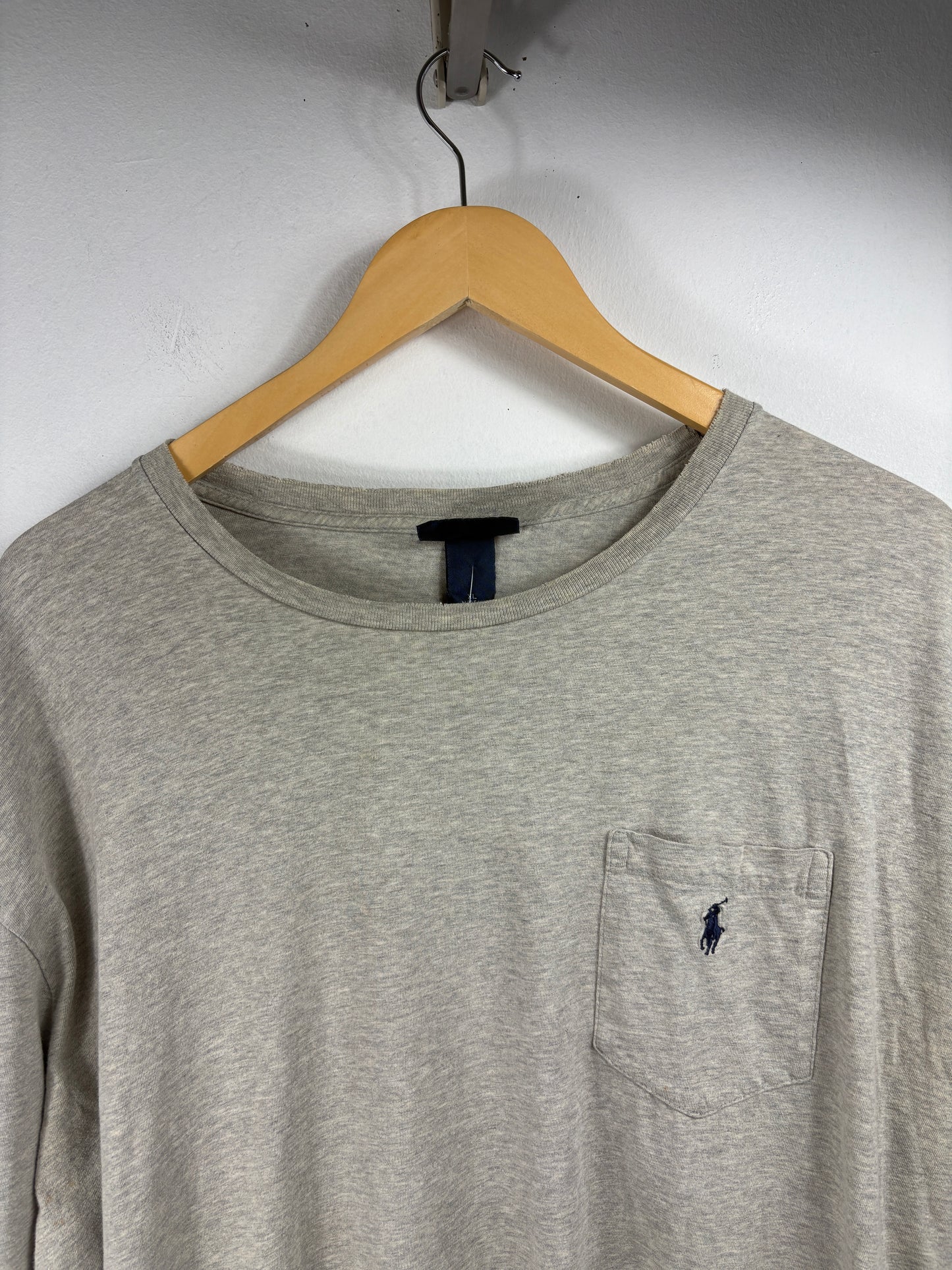 Polo-Ralph-Lauren Long Sleeve Shirt | Vintage Classic Embroidered Pocket Tee | Neutral Essentials Top