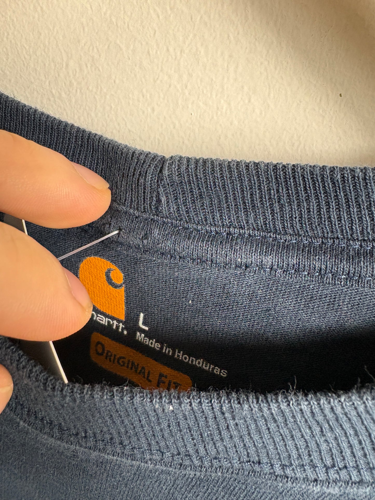 Carhartt Pocket T-Shirt | Vintage Workwear Heavyweight Tee | Classic Blue Short Sleeve Top