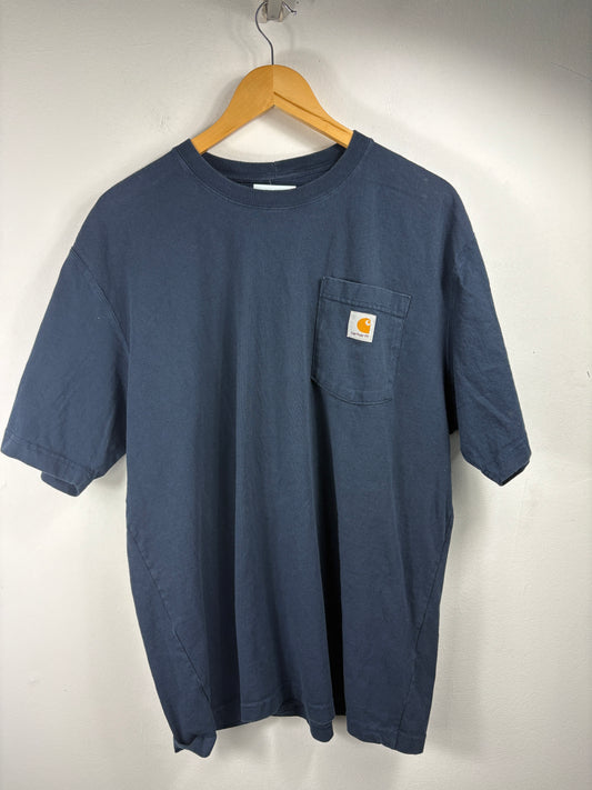 Carhartt Pocket T-Shirt | Vintage Workwear Heavyweight Tee | Classic Blue Short Sleeve Top