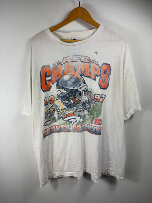 Starter Denver Broncos T-Shirt | Vintage 1997 AFC Champs Graphic Tee | Men's Football Fan Shirt