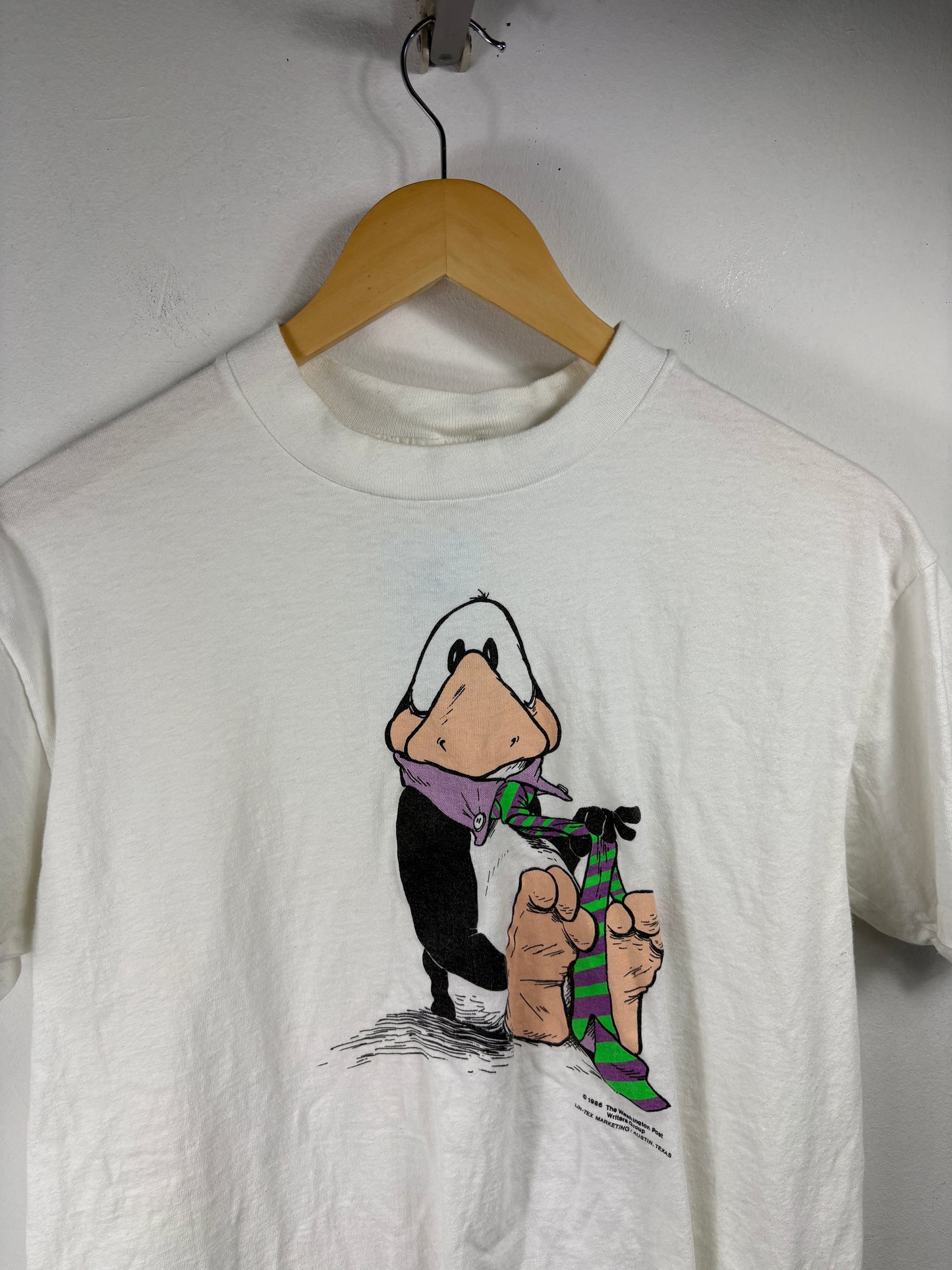 Opus Penguin T-Shirt | Vintage 1980s Cartoon Comic Graphic Tee | Classic Novelty Unisex Top