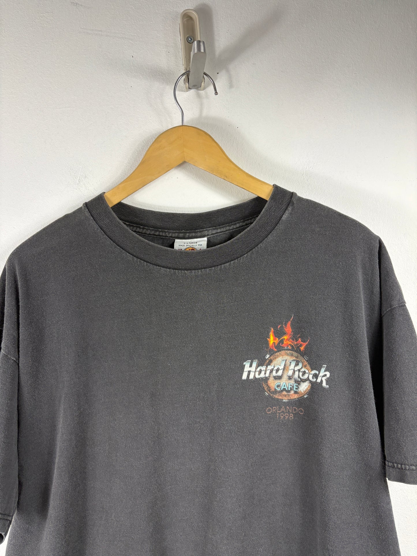 Hard-Rock-Cafe Orlando T-Shirt | Vintage 1998 Flame Graphic Tee | Rock and Roll Collectible Top