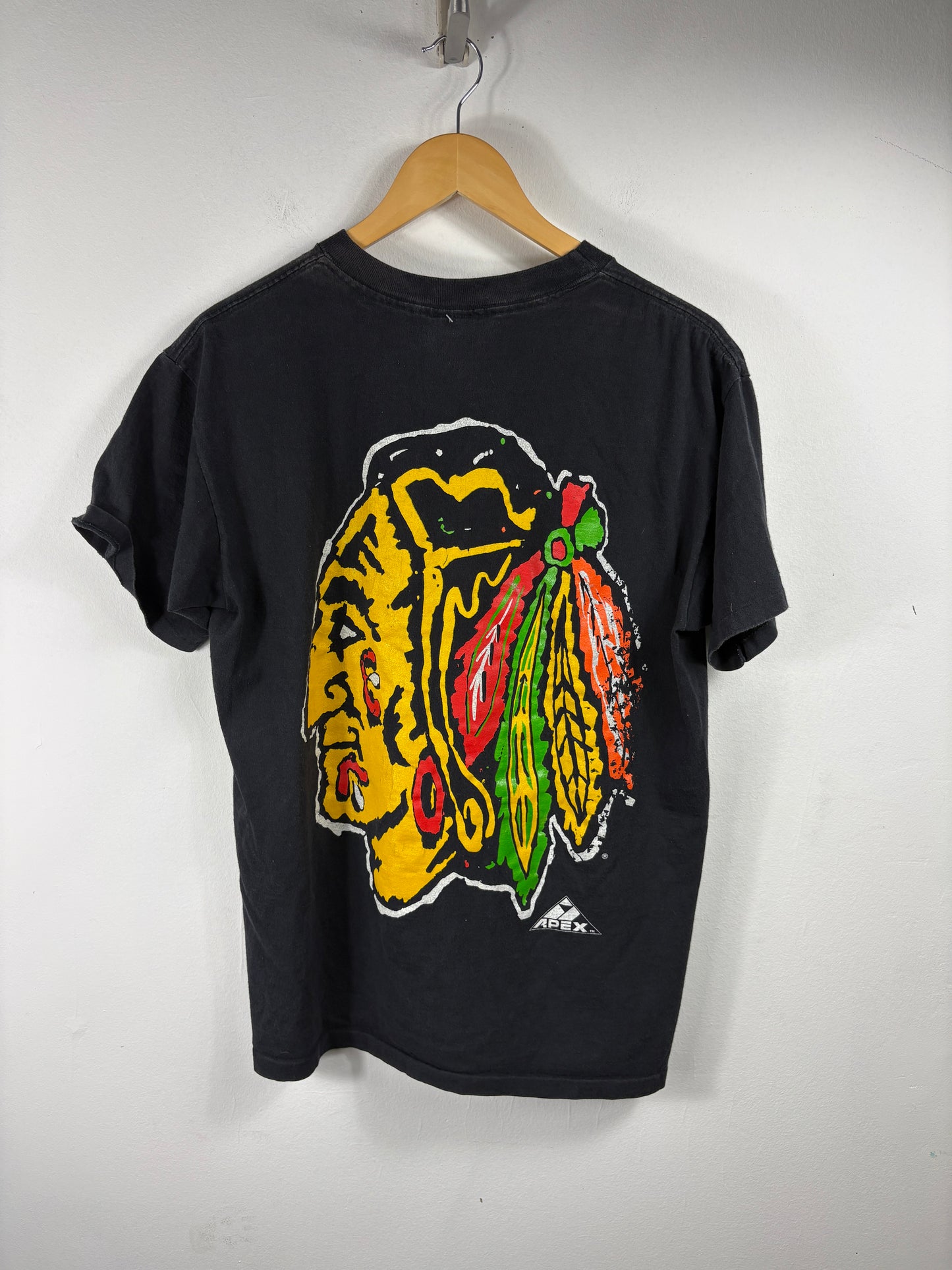 Chicago Blackhawks T-Shirt | Vintage 1990s Sports Graphic Tee | NHL Fan Collectible Apparel