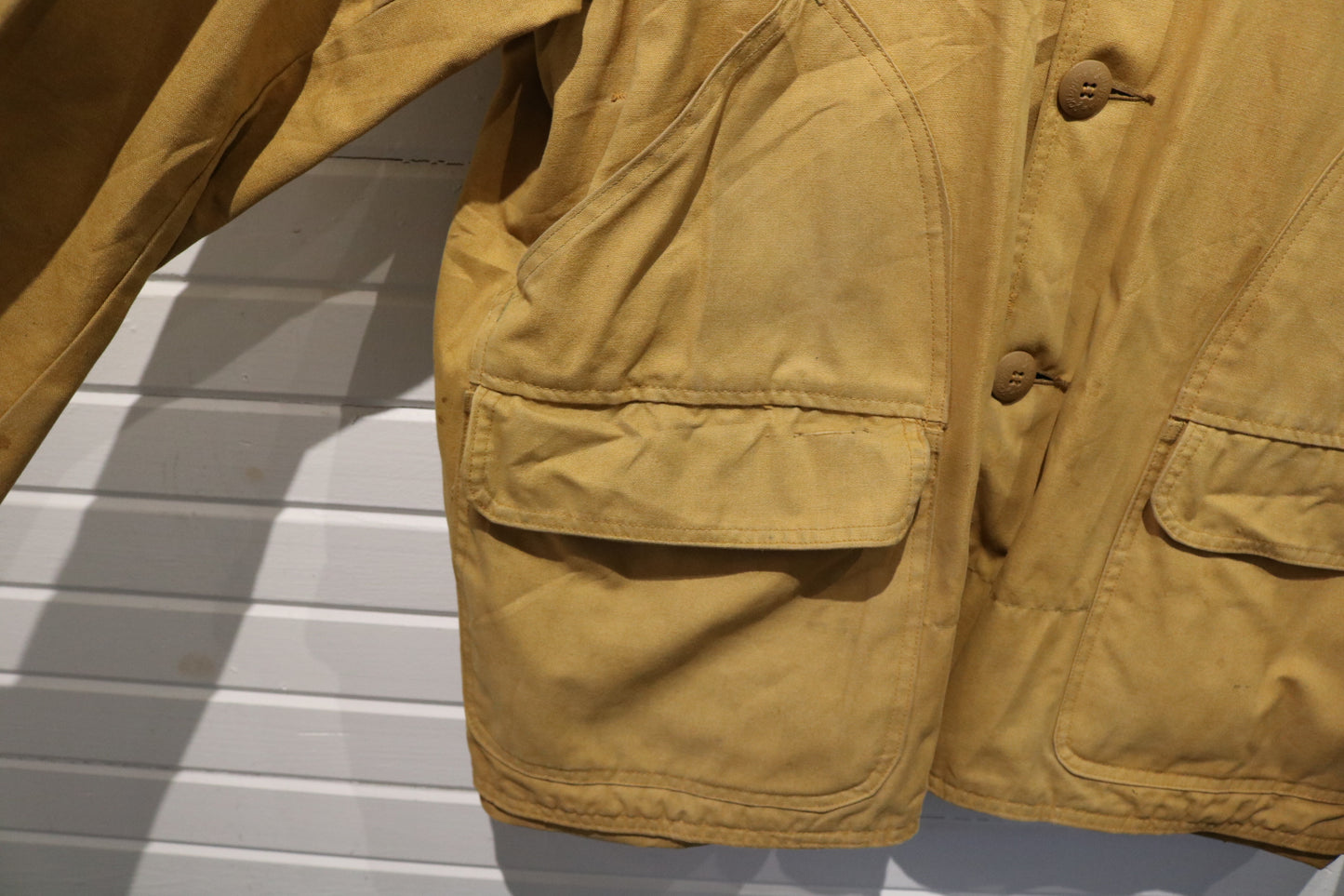 J.C. Higgins Sportsman Jacket | Vintage 1960s North Toledo Patch Canvas Coat | Tan Utility Outerwear