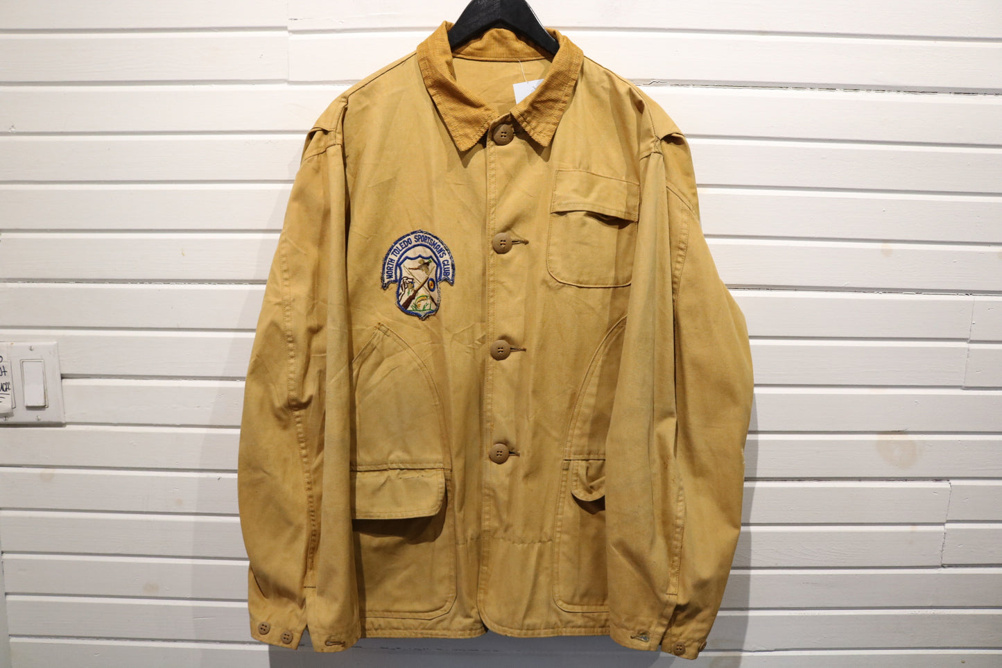 J.C. Higgins Sportsman Jacket | Vintage 1960s North Toledo Patch Canvas Coat | Tan Utility Outerwear