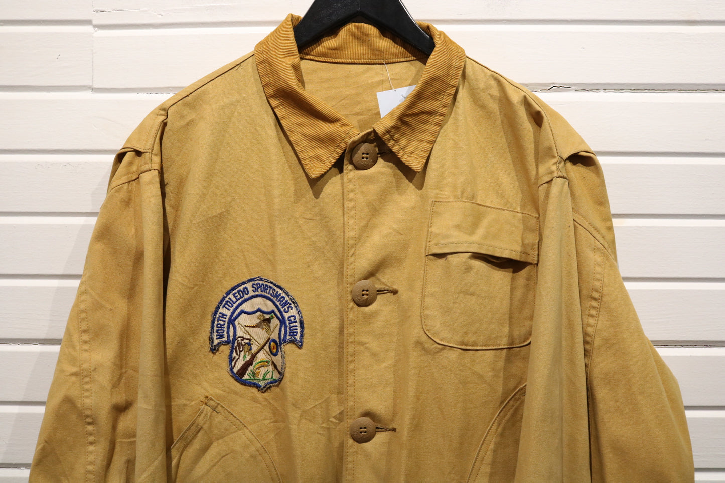 J.C. Higgins Sportsman Jacket | Vintage 1960s North Toledo Patch Canvas Coat | Tan Utility Outerwear