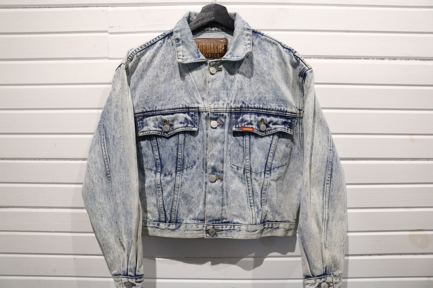 Jordache Denim Trucker Jacket | Vintage 90s Acid Wash Jean Jacket | Classic Light Wash Outerwear