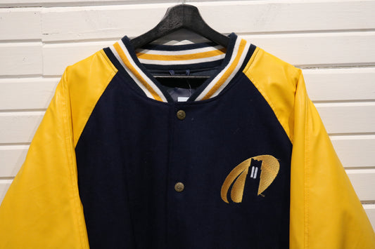 Toledo Varsity Jacket | Vintage 90s Colorblock Bomber Coat | Classic Collegiate Outerwear