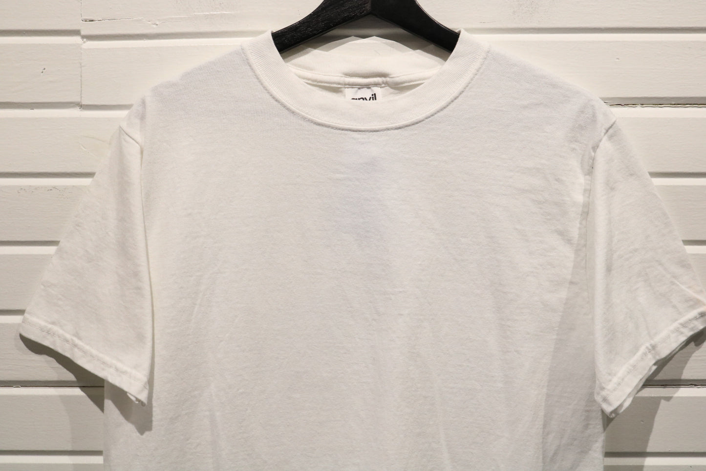 Anvil T-Shirt | Vintage 90s Classic White Crewneck Tee | Minimalist Basic Casual Wear