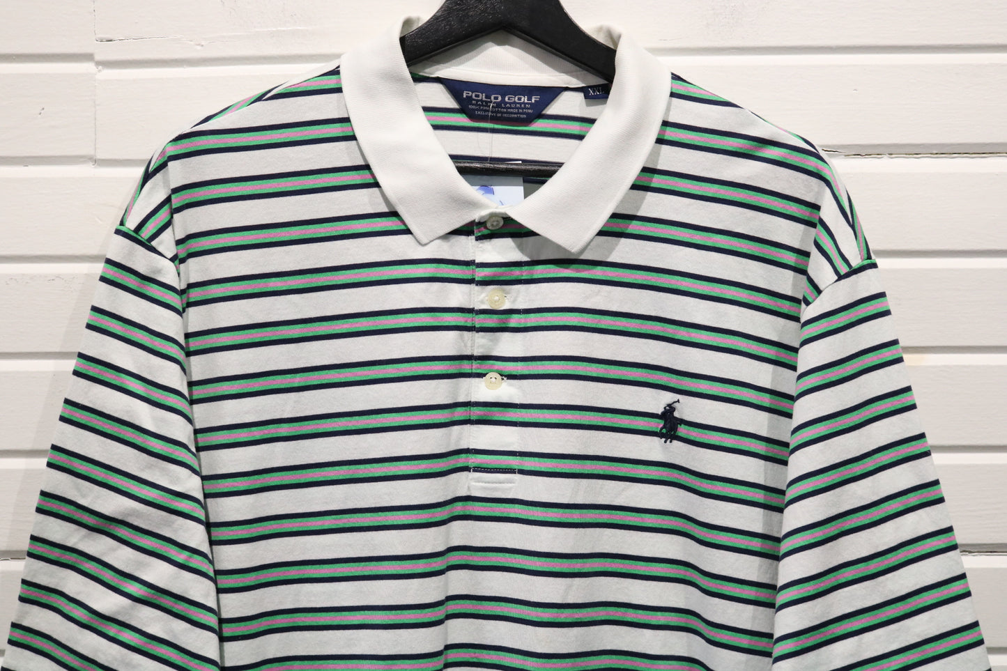 Polo-Ralph-Lauren Golf Polo Shirt | Vintage Classic Striped Short Sleeve Top | Casual Preppy Sportswear