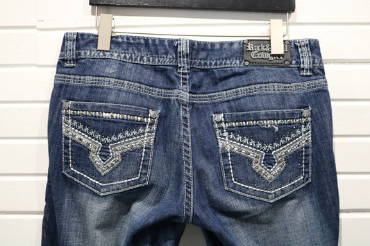 Rock-and-roll-cowgirl Jeans | Vintage Embellished Bootcut Denim Pants | Western Style Clothing