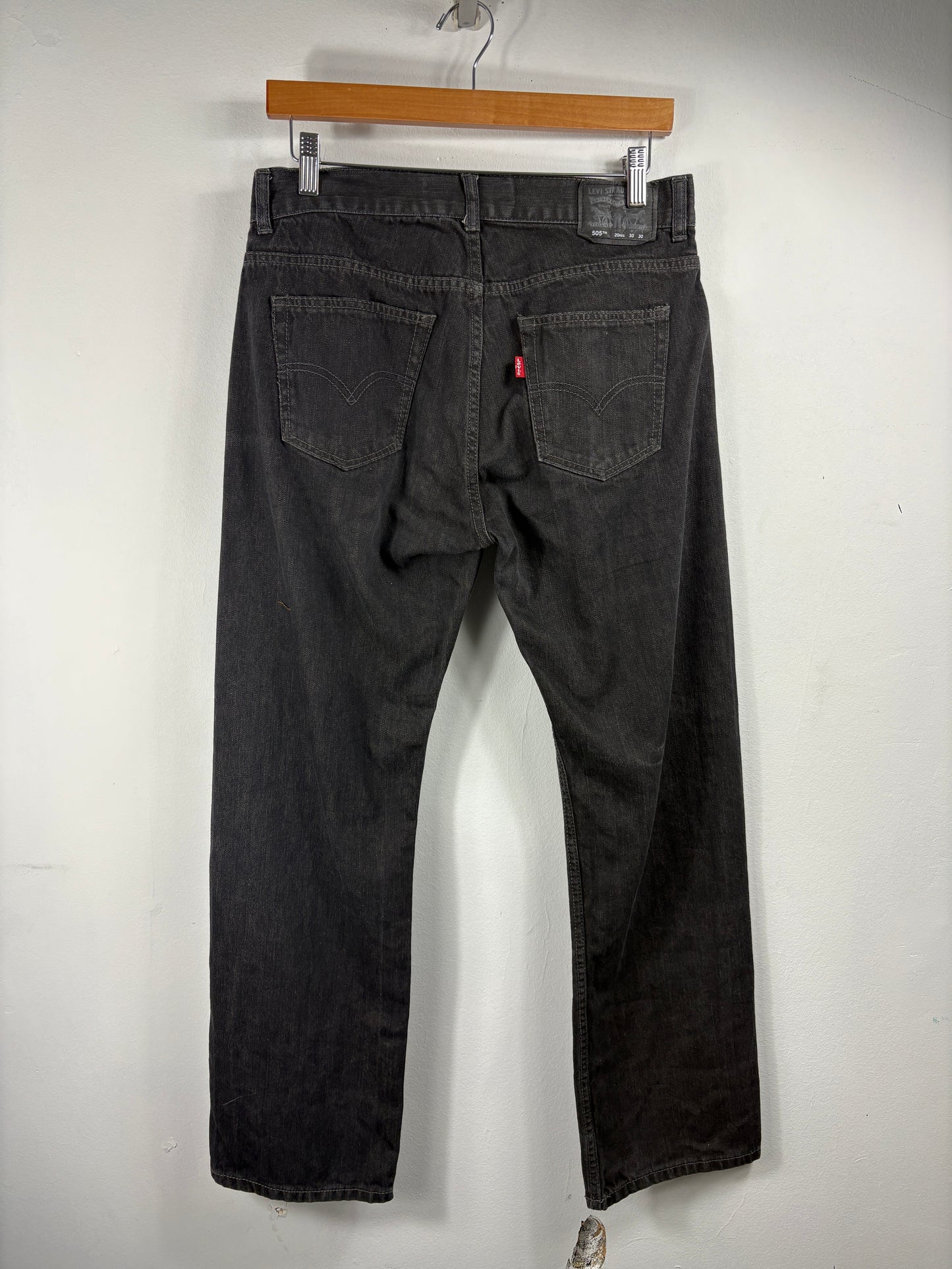 Levi's 505 Jeans | Vintage Classic Black Denim Straight Leg Pants | 1990s Casual Streetwear