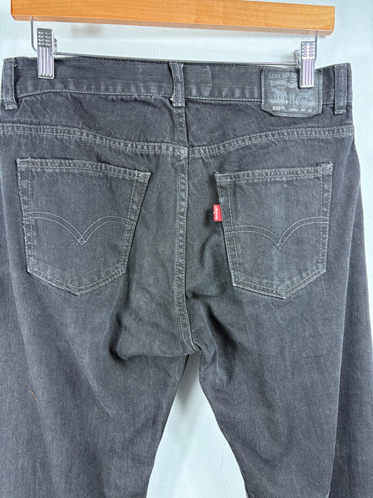 Levi's 505 Jeans | Vintage Classic Black Denim Straight Leg Pants | 1990s Casual Streetwear