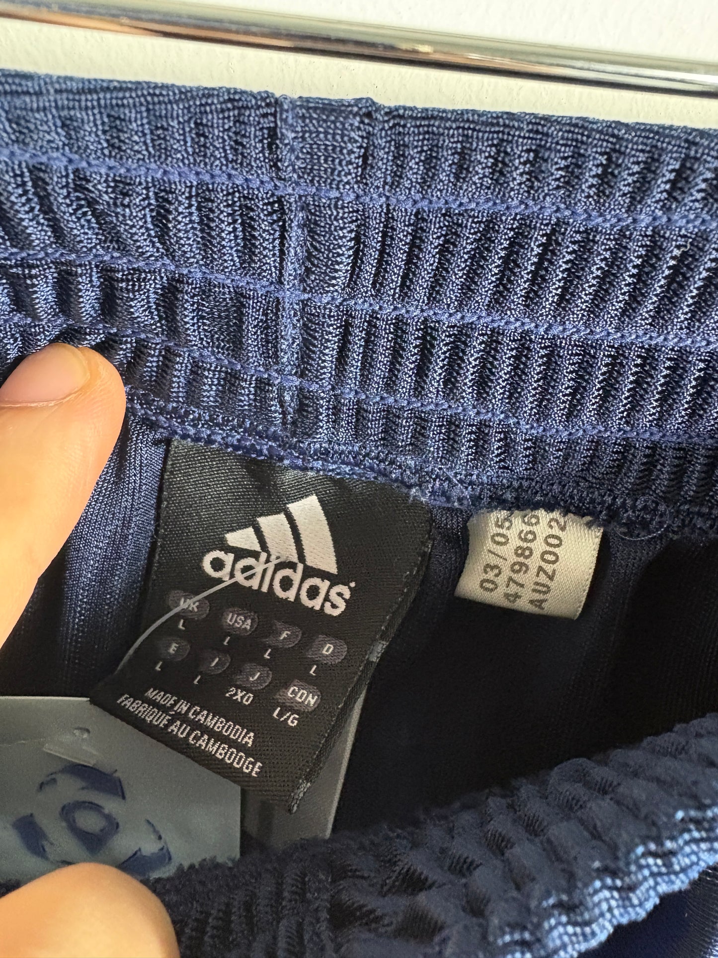 Adidas Track Pants | Vintage 2000s Navy Three-Stripe Athletic Pants | Classic Sportswear