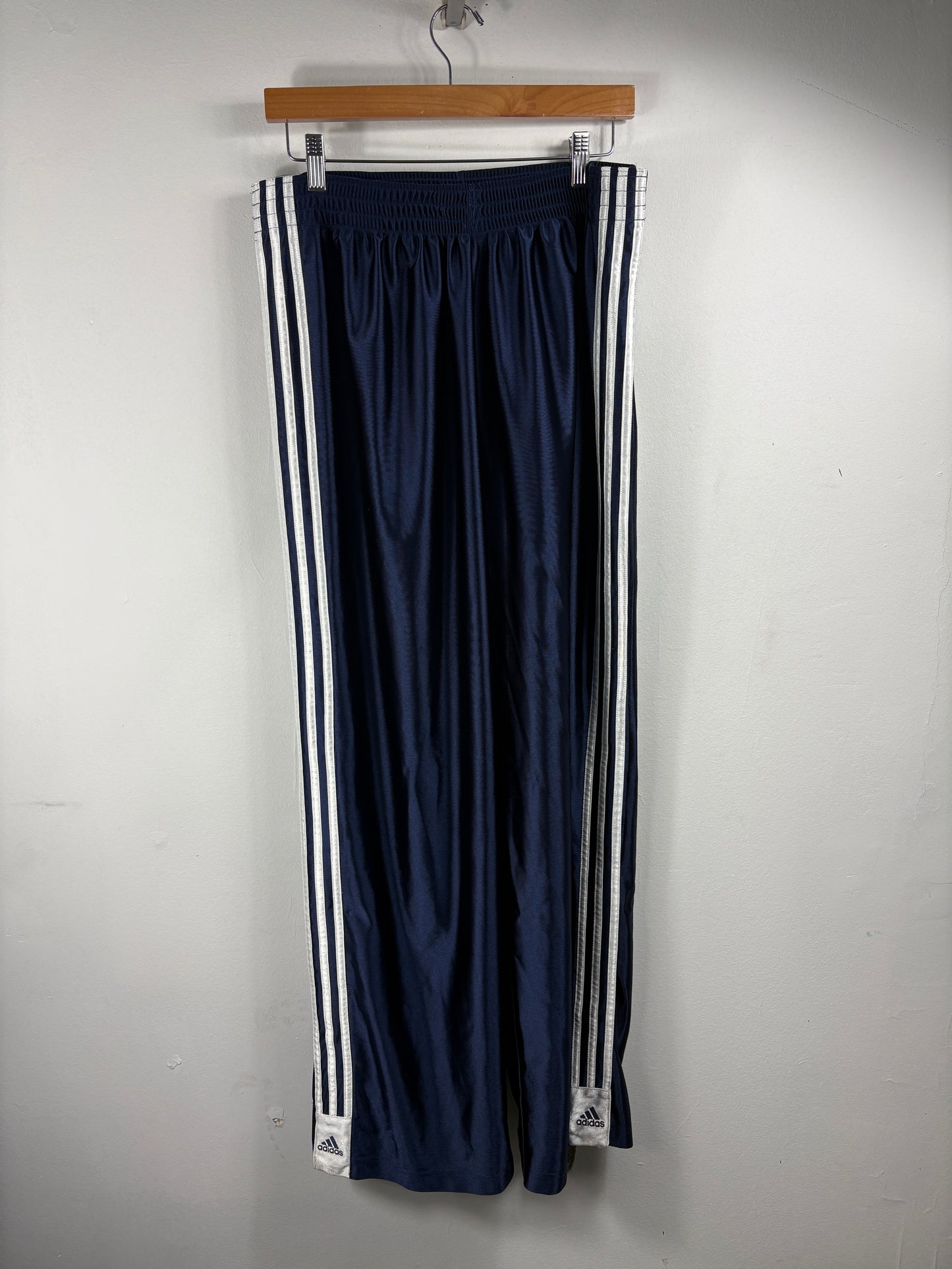 Adidas Track Pants | Vintage 2000s Navy Three-Stripe Athletic Pants | Classic Sportswear