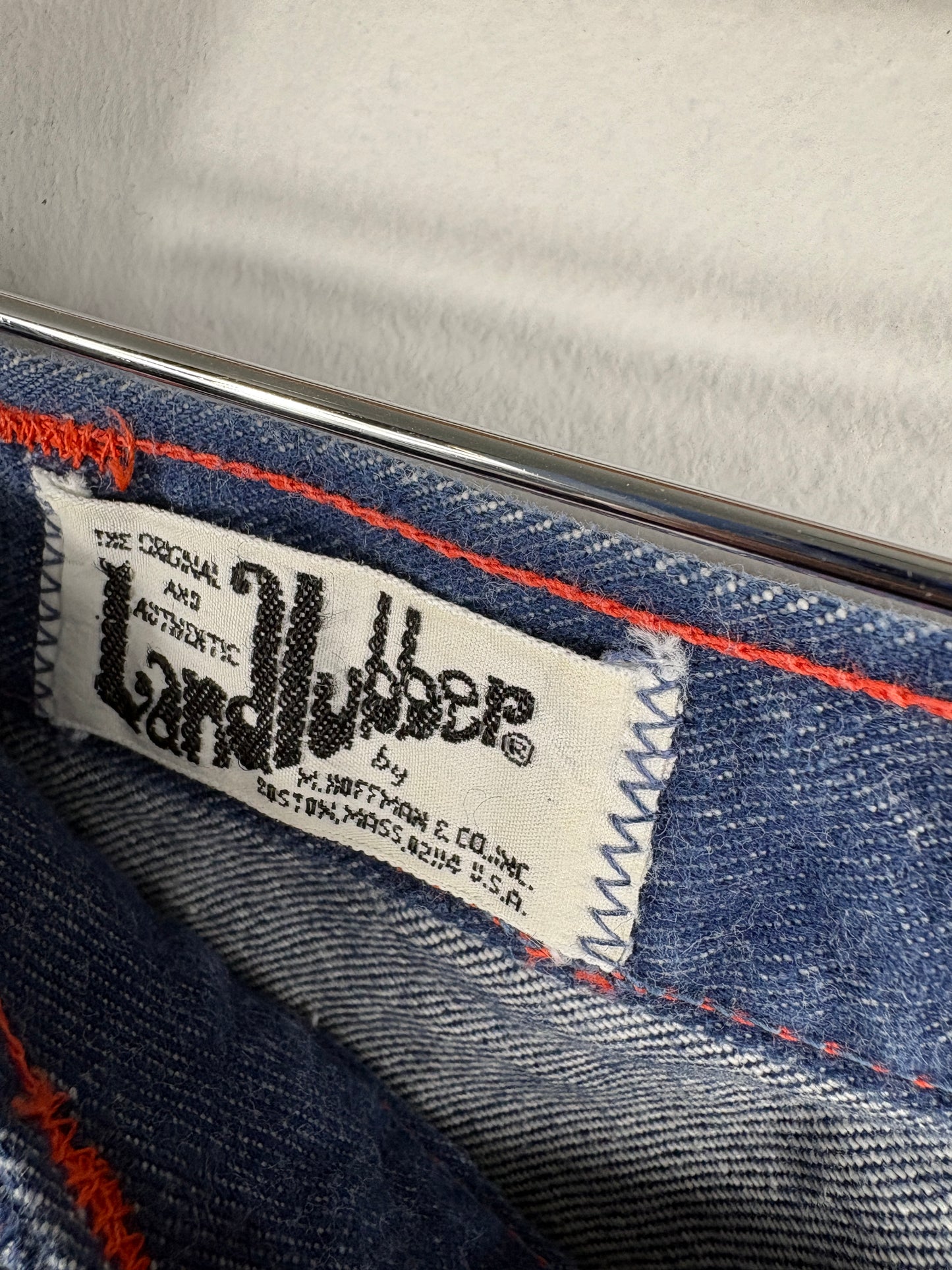 Landlubber Denim Jeans | Vintage 1970s Flared Bellbottom Pants | Contrast Stitching Western Clothing