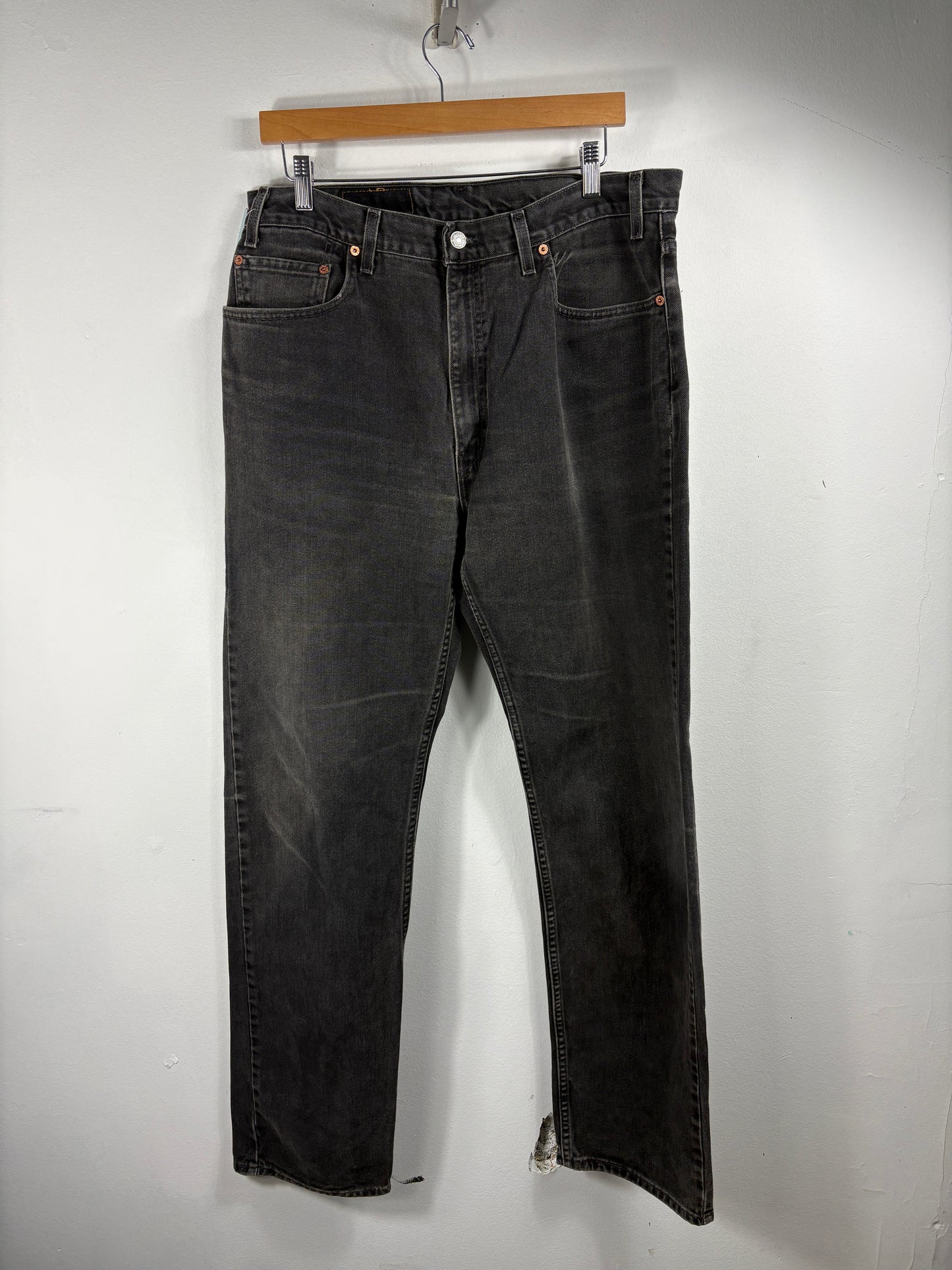 Levi's 505 Jeans | Vintage 1990s Black Denim Pants Straight Fit | Classic Faded Style Bottoms