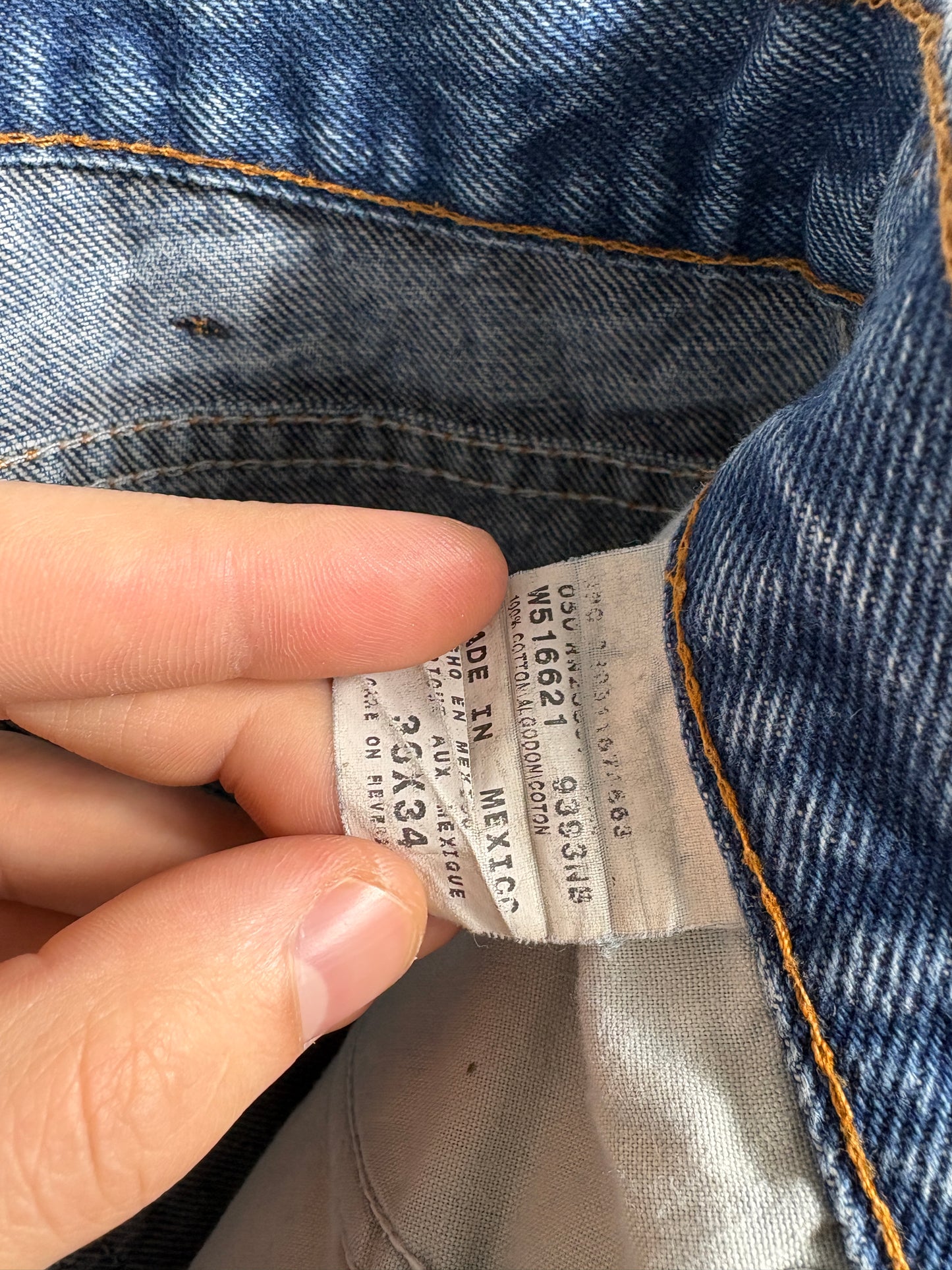 Dickies Blue Jeans | Vintage Faded Workwear Denim Pants | Distressed Hem Straight Fit