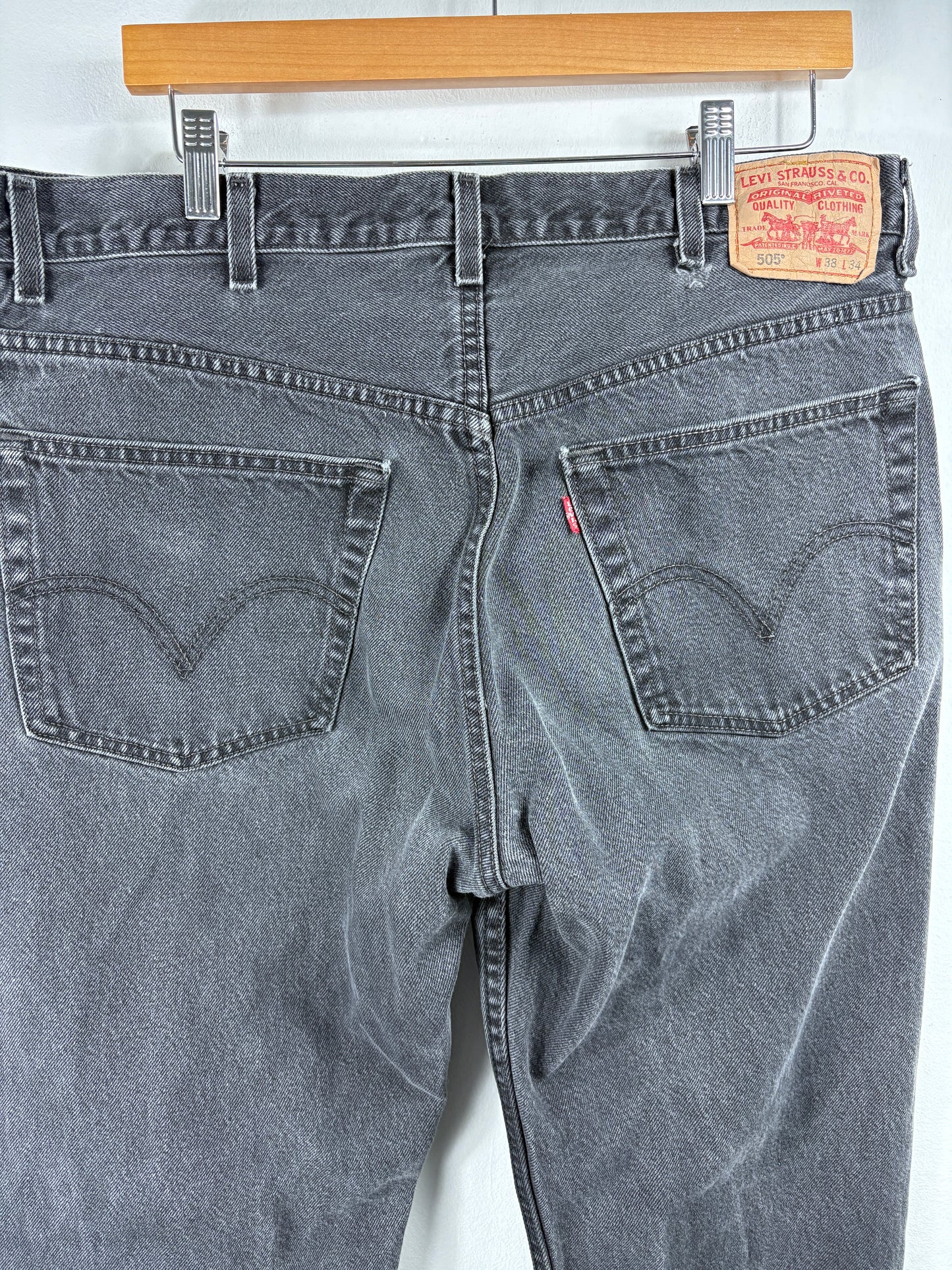 Levi's 505 Jeans | Vintage Black Straight Fit Denim Pants | Classic 90s Style Everyday Trousers