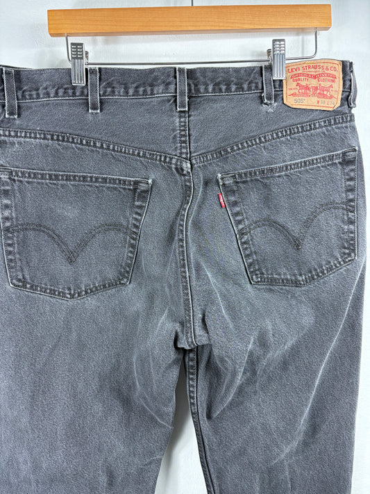 Levi's 505 Jeans | Vintage Black Straight Fit Denim Pants | Classic 90s Style Everyday Trousers