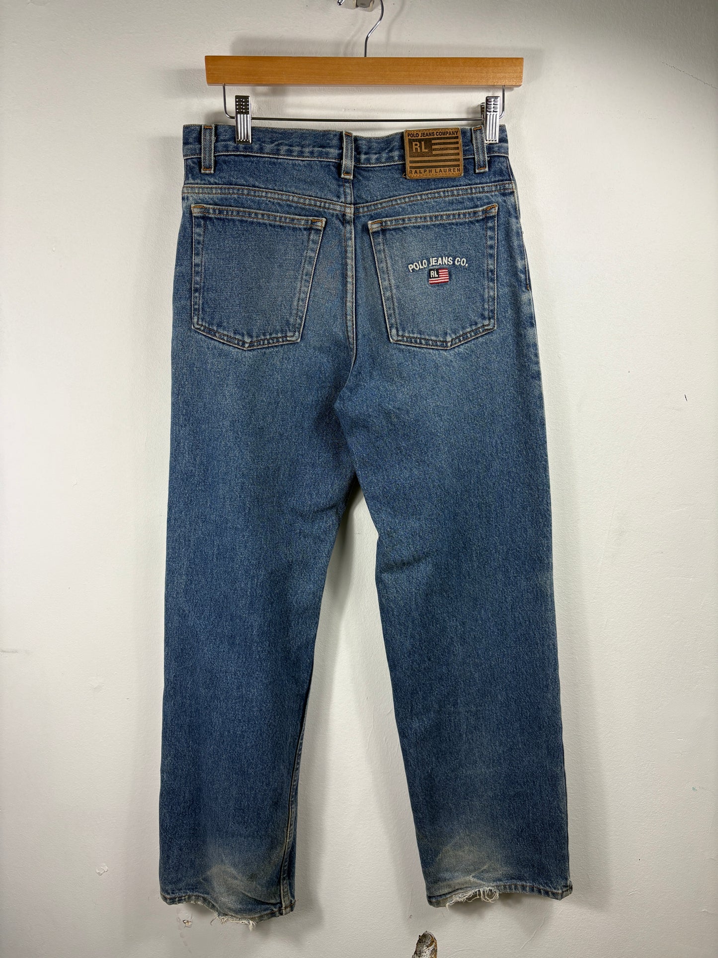 Polo Jeans Co Ralph Lauren Denim Jeans | Vintage 1990s Classic Blue Straight Jeans | Men’s Everyday Casual Wear