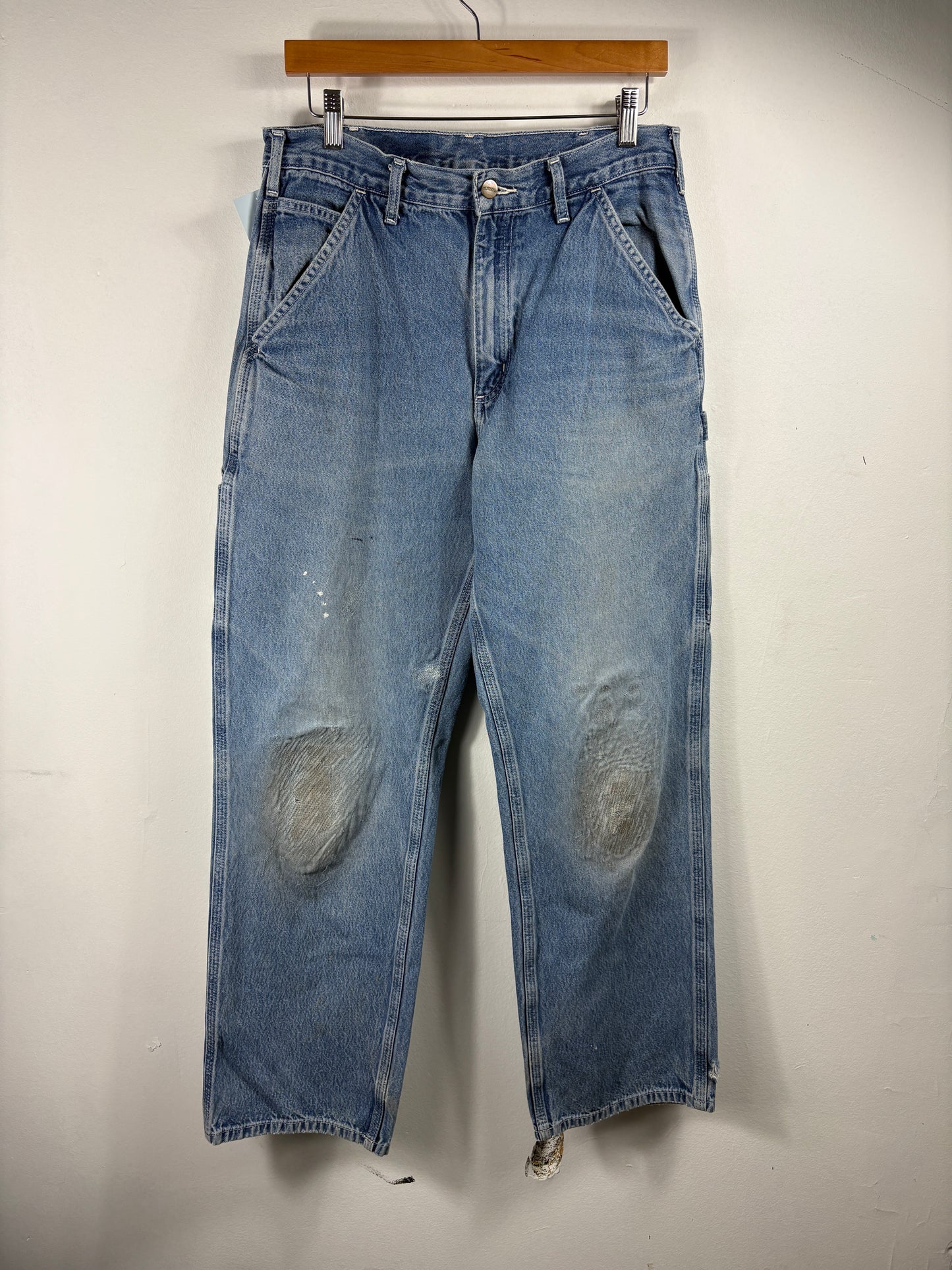 Carhartt Work Jeans | Vintage 1990s Distressed Carpenter Denim Pants | Rugged Painter Style Utility Trousers