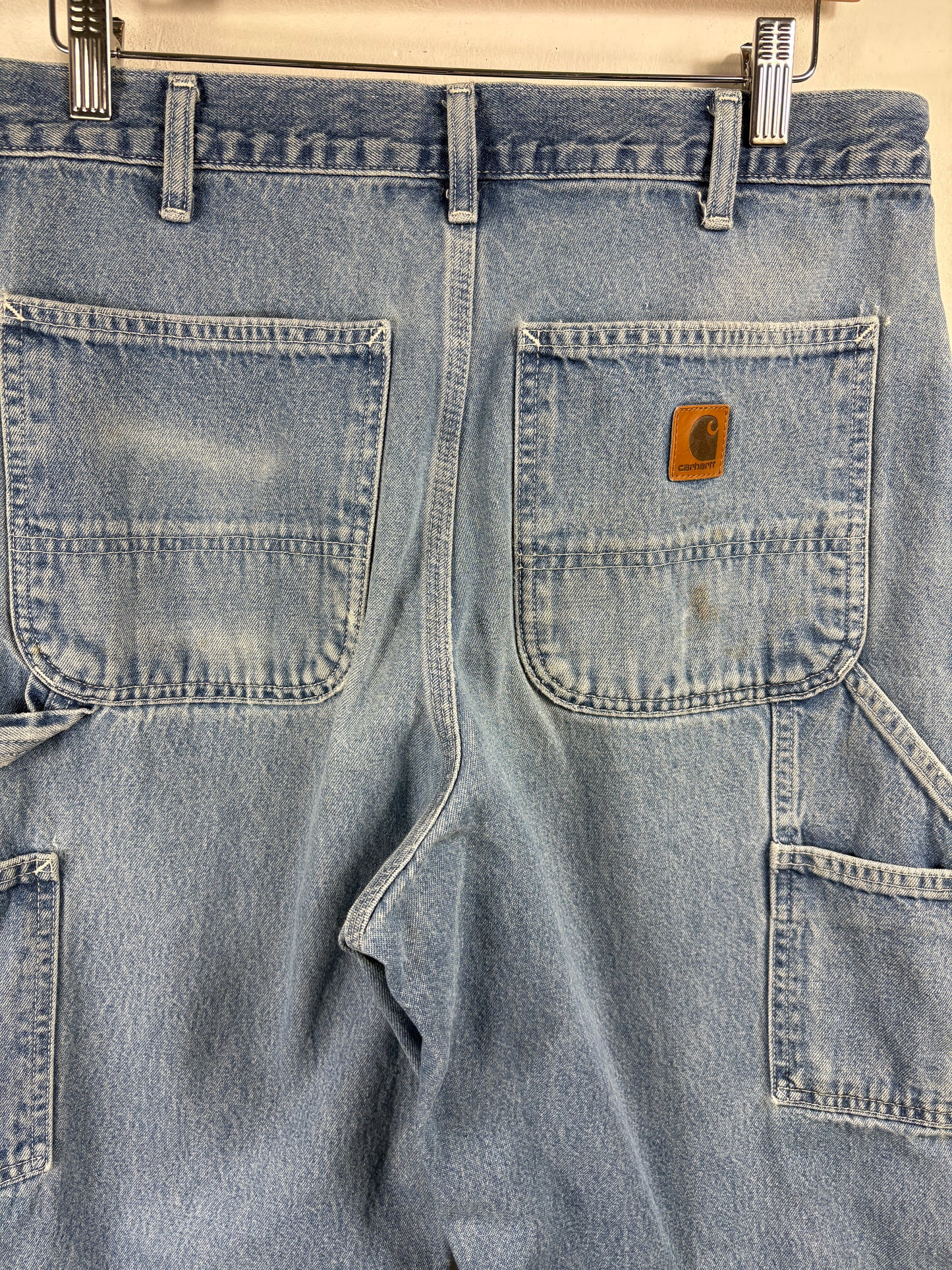 Carhartt Work Jeans | Vintage 1990s Distressed Carpenter Denim Pants | Rugged Painter Style Utility Trousers