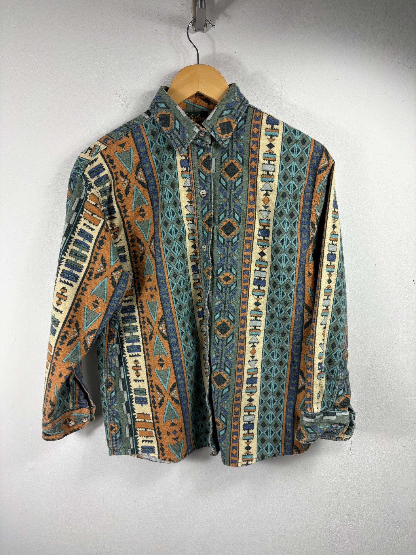 Cabela's Button-Up Shirt | Vintage 1990s Southwest Pattern Long Sleeve Shirt | Classic Outdoor Style