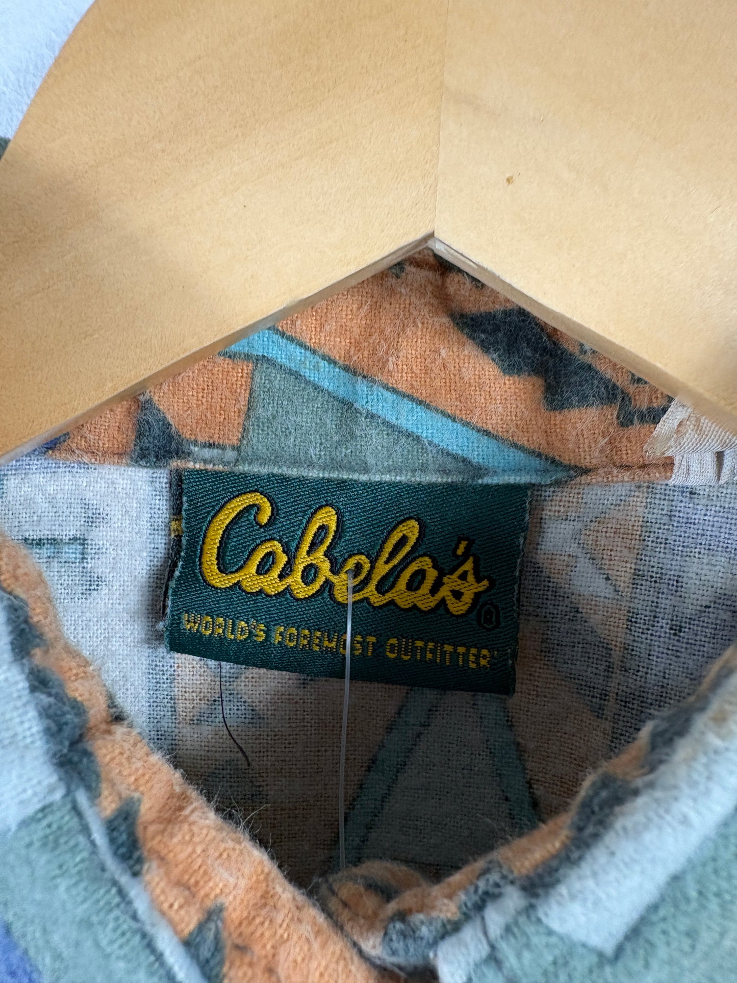 Cabela's Button-Up Shirt | Vintage 1990s Southwest Pattern Long Sleeve Shirt | Classic Outdoor Style