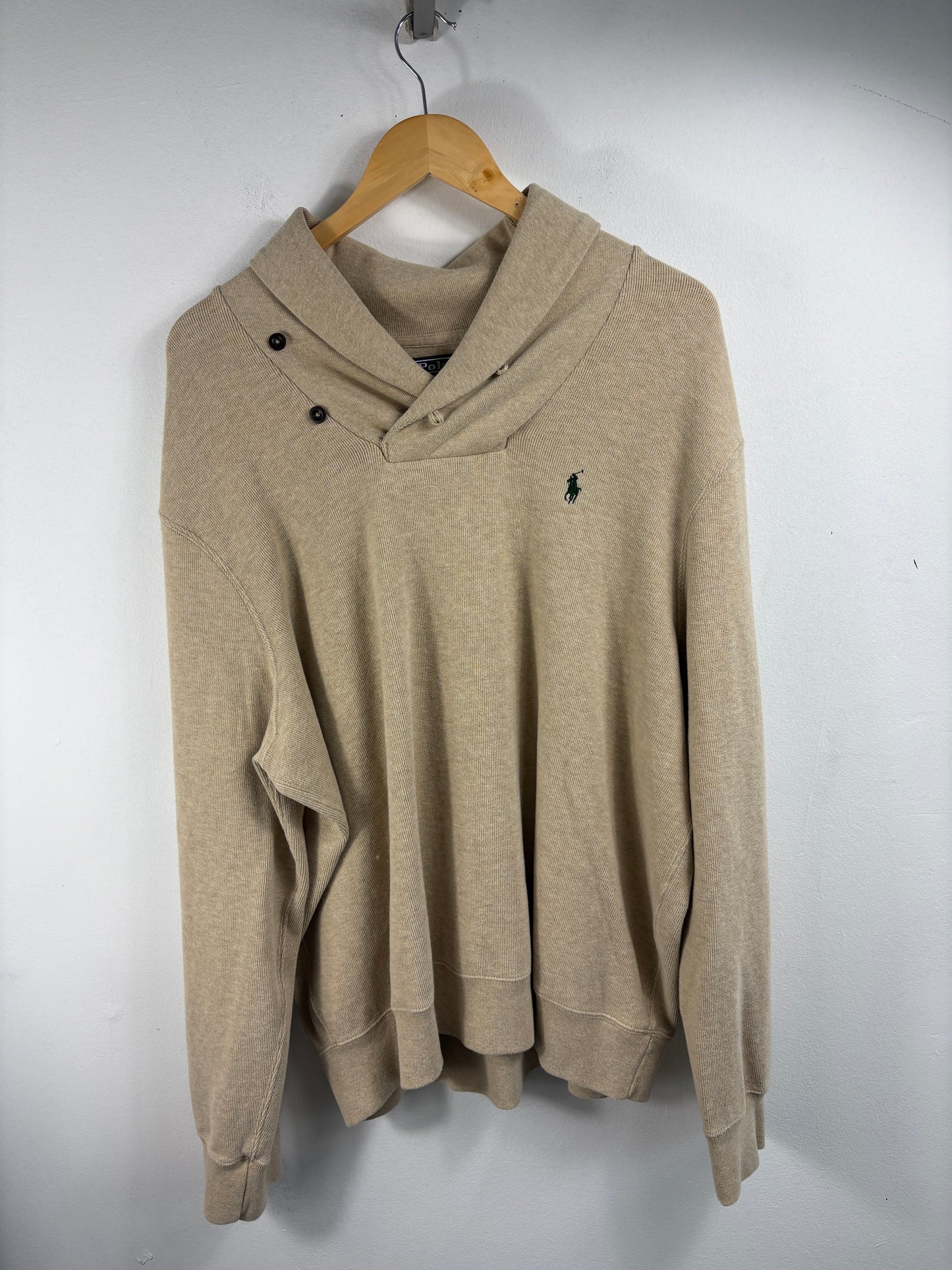 Polo Ralph-Lauren Shawl Collar Sweatshirt | Vintage Classic Pullover | Relaxed Fit Cotton Sweater | Timeless Menswear