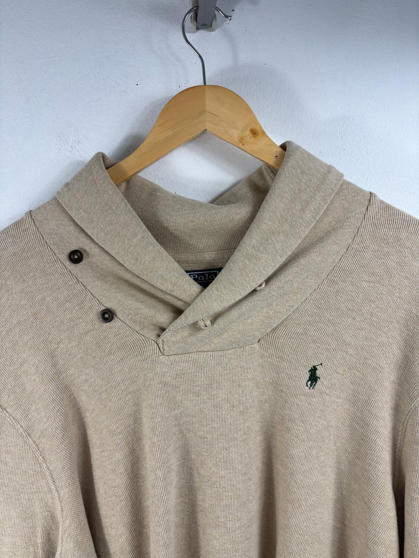 Polo Ralph-Lauren Shawl Collar Sweatshirt | Vintage Classic Pullover | Relaxed Fit Cotton Sweater | Timeless Menswear