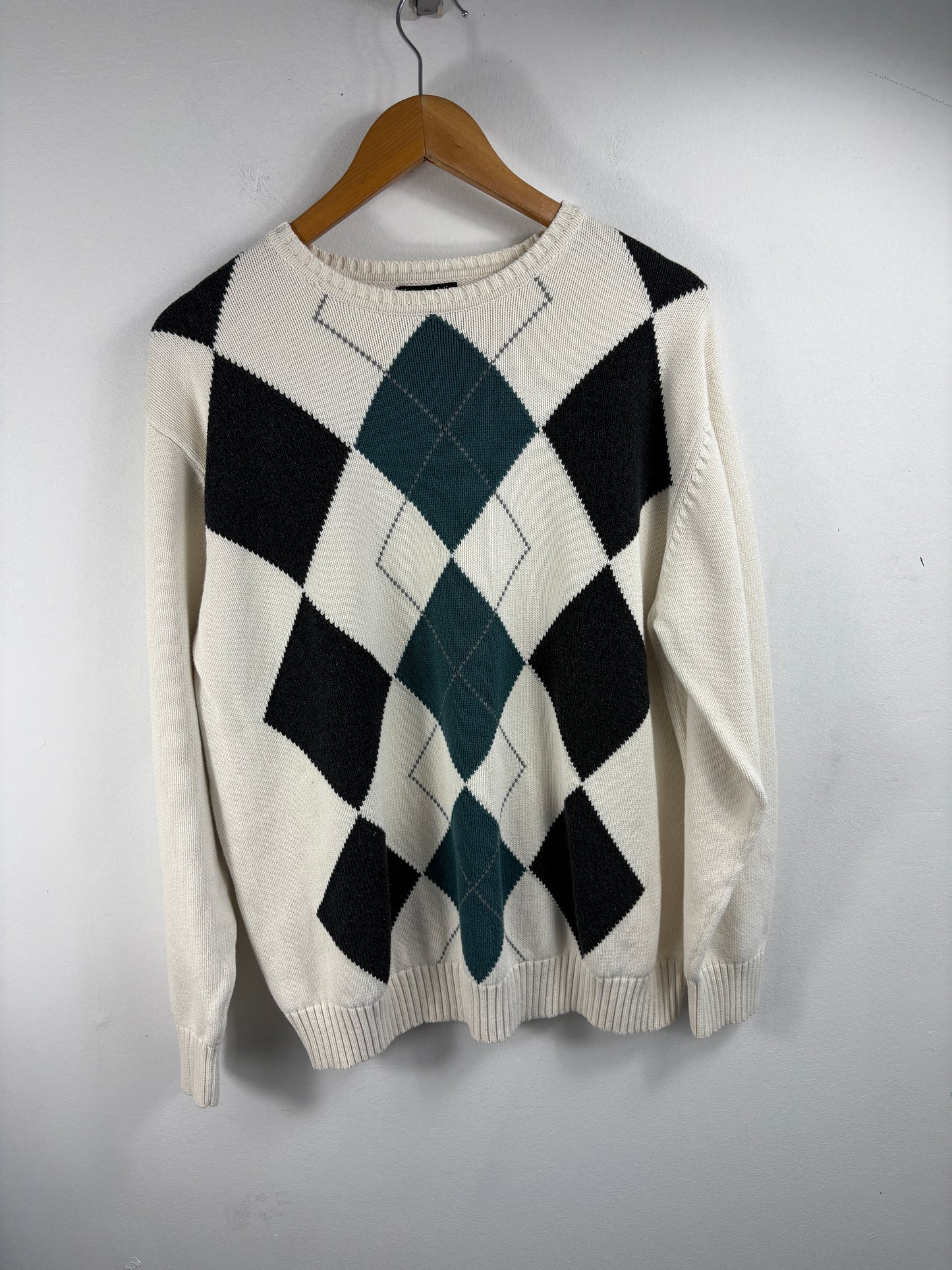 Alexander-Julian Colours Sweater | Vintage Argyle Knit Pullover | Classic Preppy Long Sleeve Top