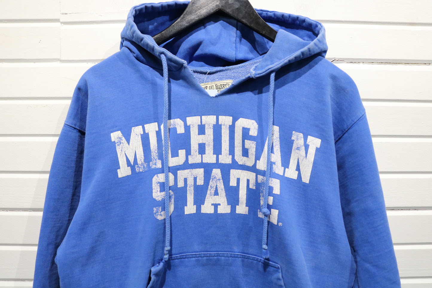 Steve-and-Barry's Michigan State Hoodie | Vintage Distressed Blue College Sweatshirt | Classic University Pullover