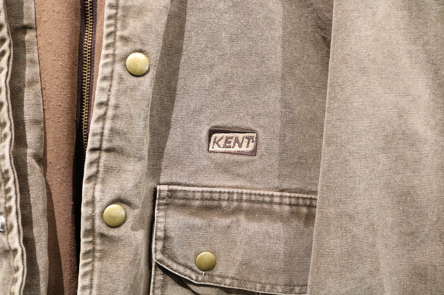 Kent Hooded Canvas Jacket | Vintage 1990s Workwear Brown Outerwear | Heavy Duty Utility Coat
