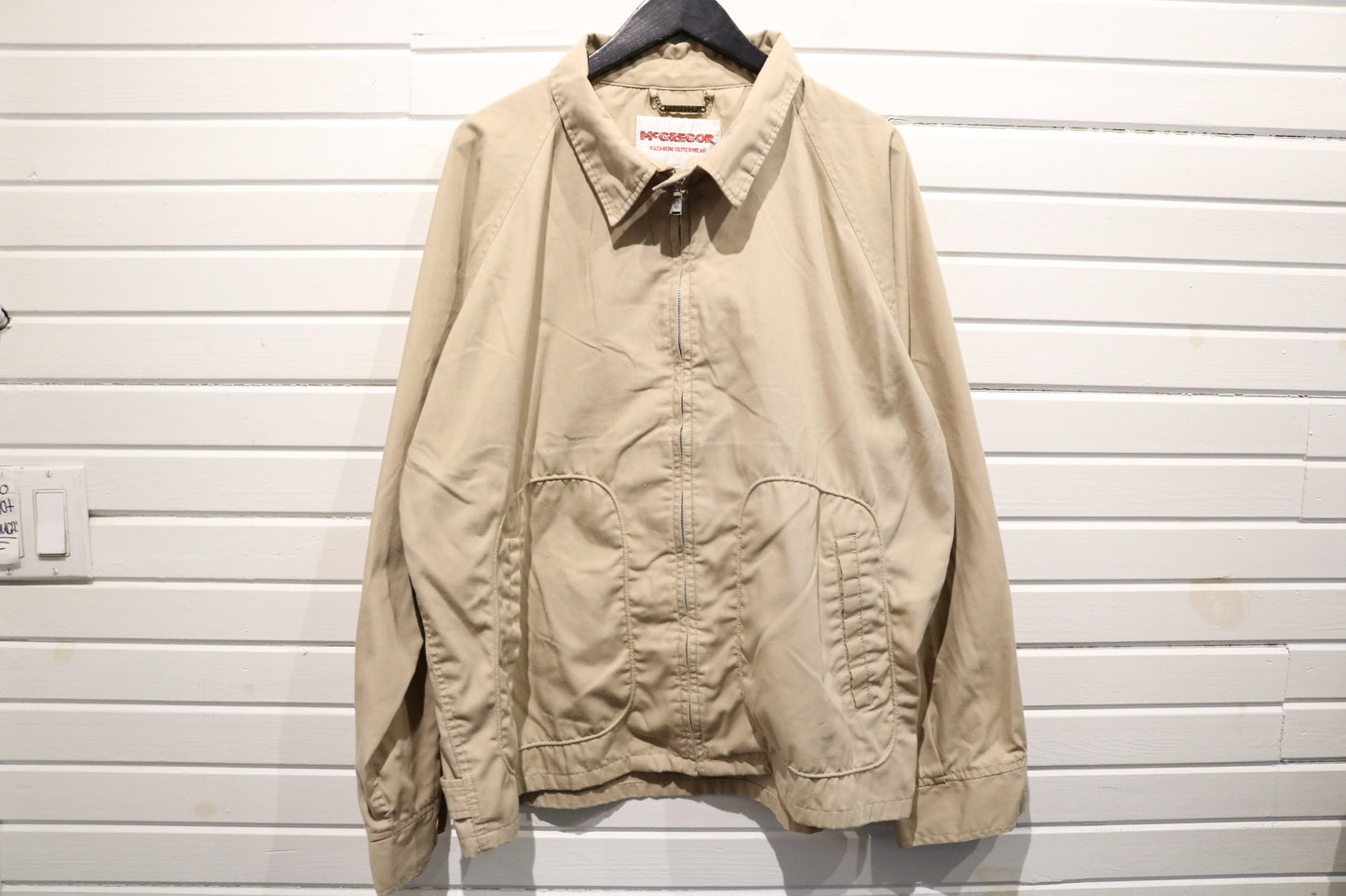 McGregor Jacket | Vintage Light Tan Zip-Up Outerwear | Classic Casual Coat