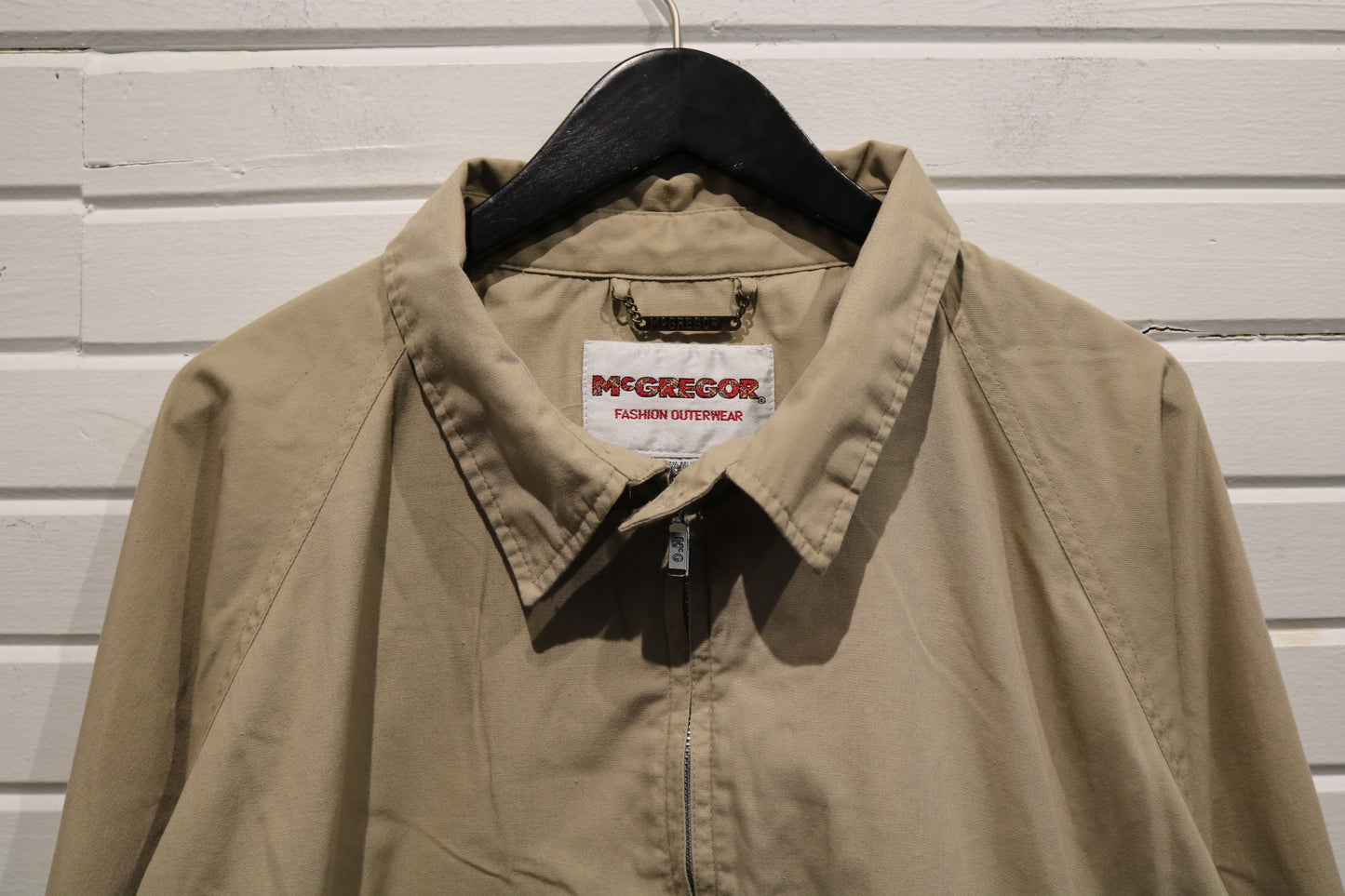McGregor Jacket | Vintage Light Tan Zip-Up Outerwear | Classic Casual Coat