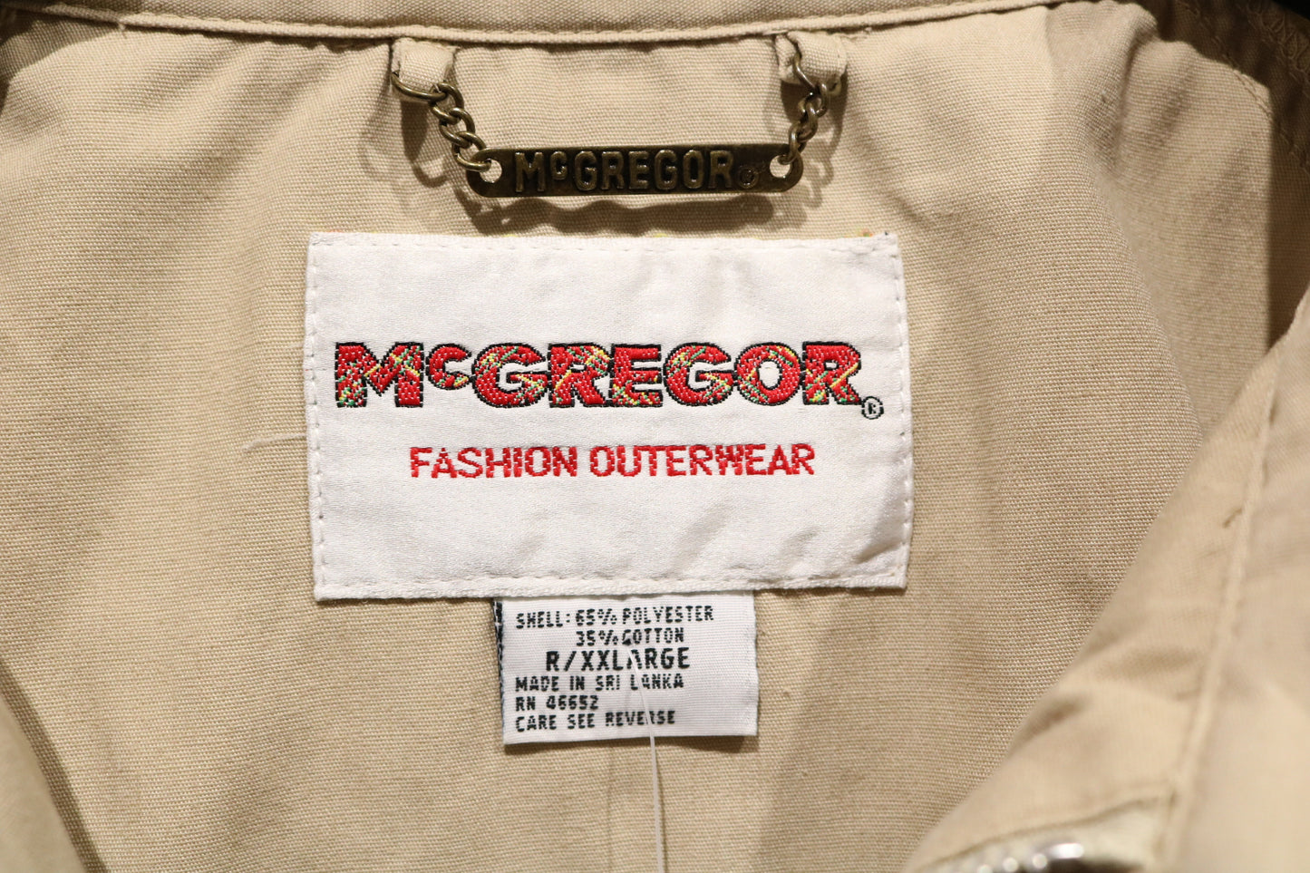 McGregor Jacket | Vintage Light Tan Zip-Up Outerwear | Classic Casual Coat